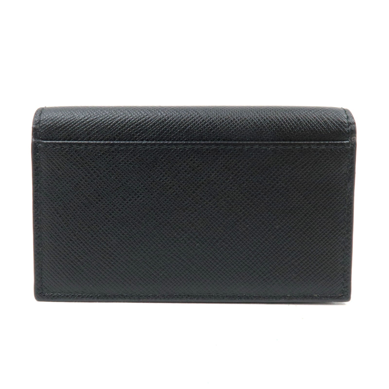 PRADA Logo Leather Card Case Black Navy 2MC122 *G card