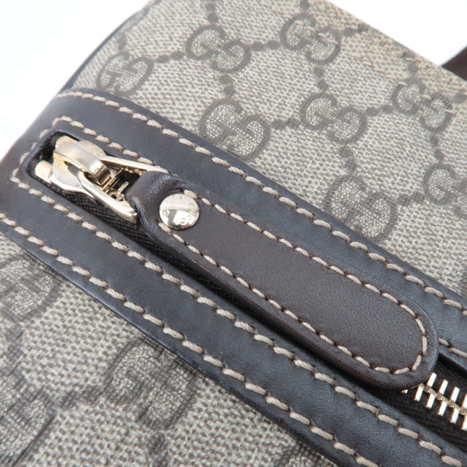 GUCCI Shoulder Bag GG Supreme Leather Beige Brown 295257