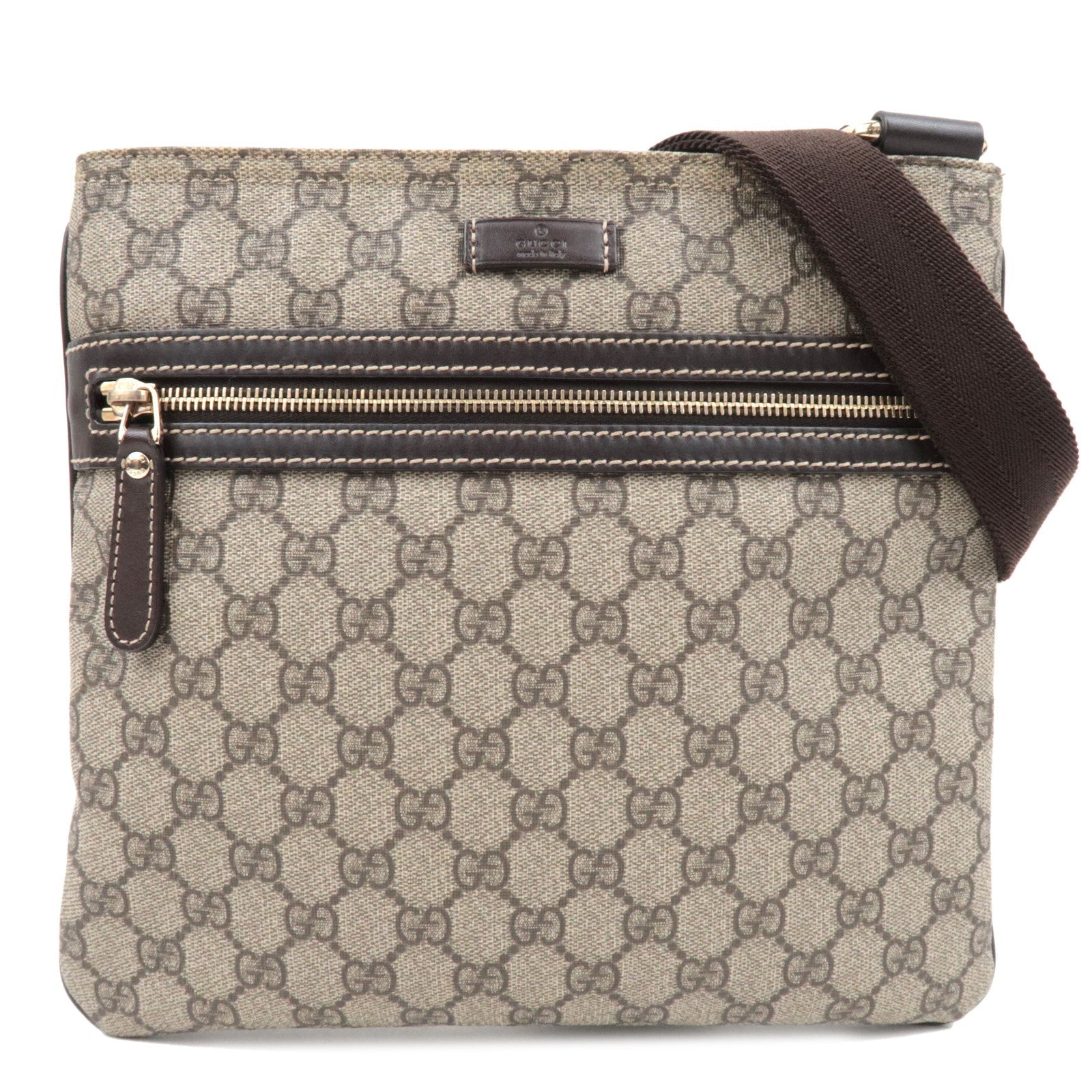 GUCCI Shoulder Bag GG Supreme Leather Beige Brown 29525783275