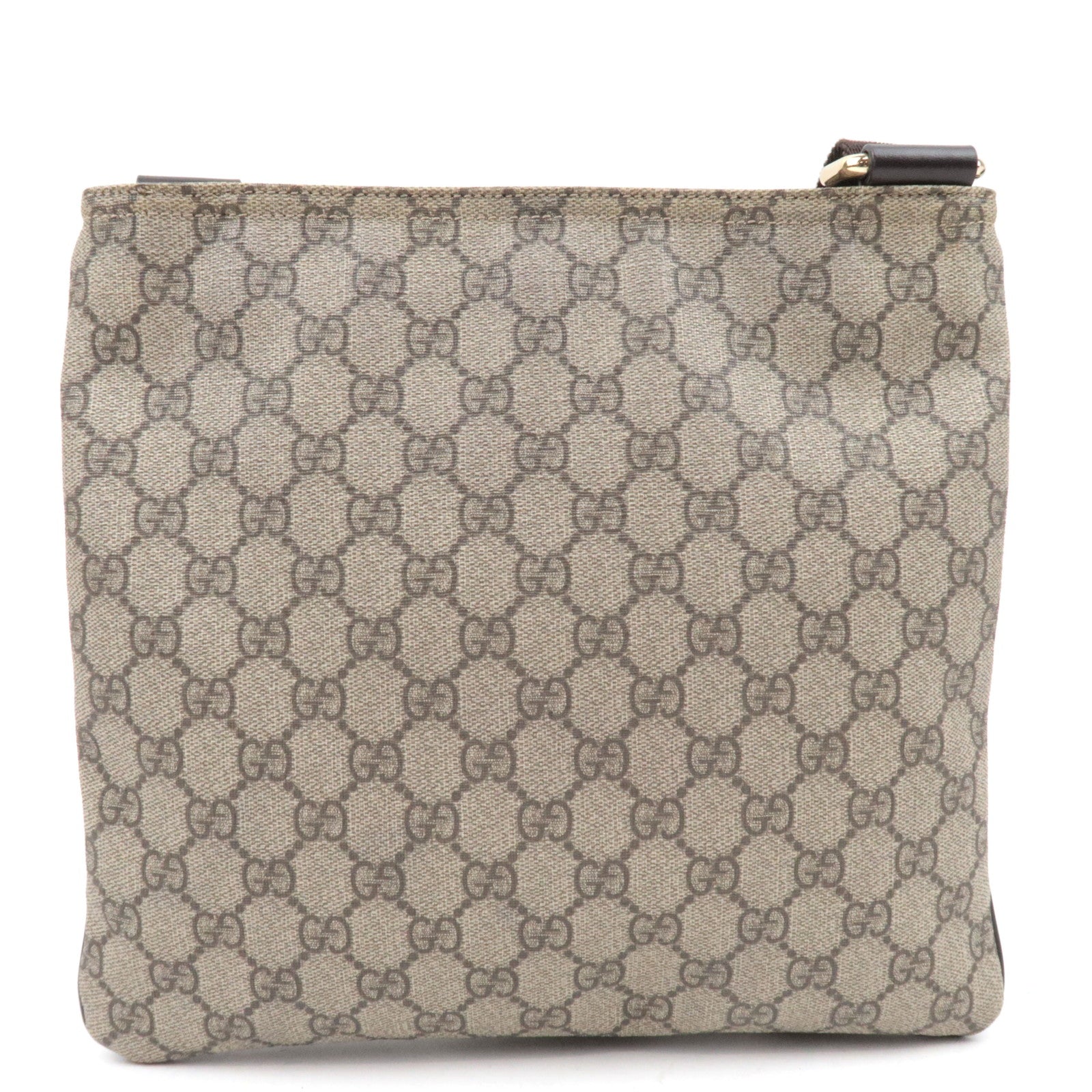 GUCCI Shoulder Bag GG Supreme Leather Beige Brown 295257