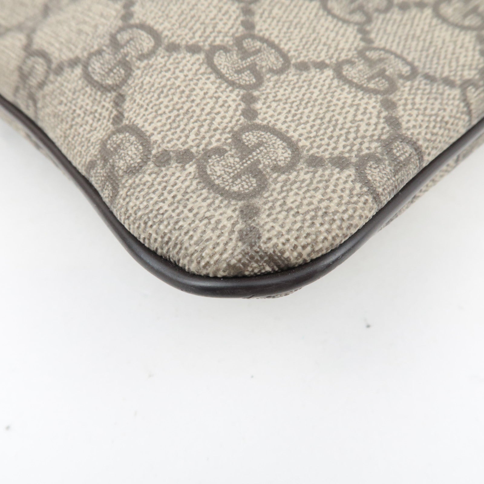 GUCCI Shoulder Bag GG Supreme Leather Beige Brown 295257