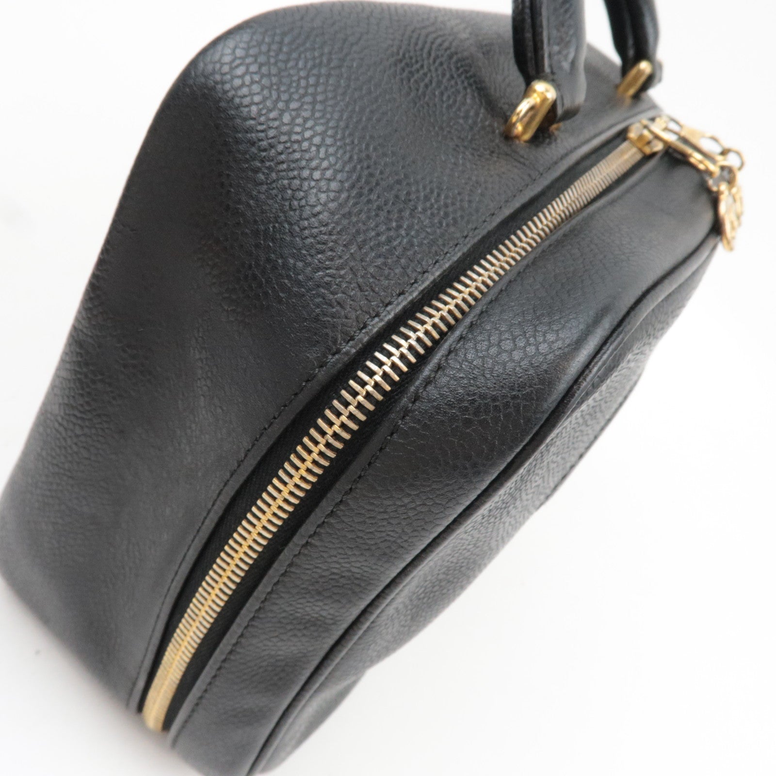 CHANEL Cocomark 2Way Vanity Bag Caviarskin Black Gold HDW *Strap