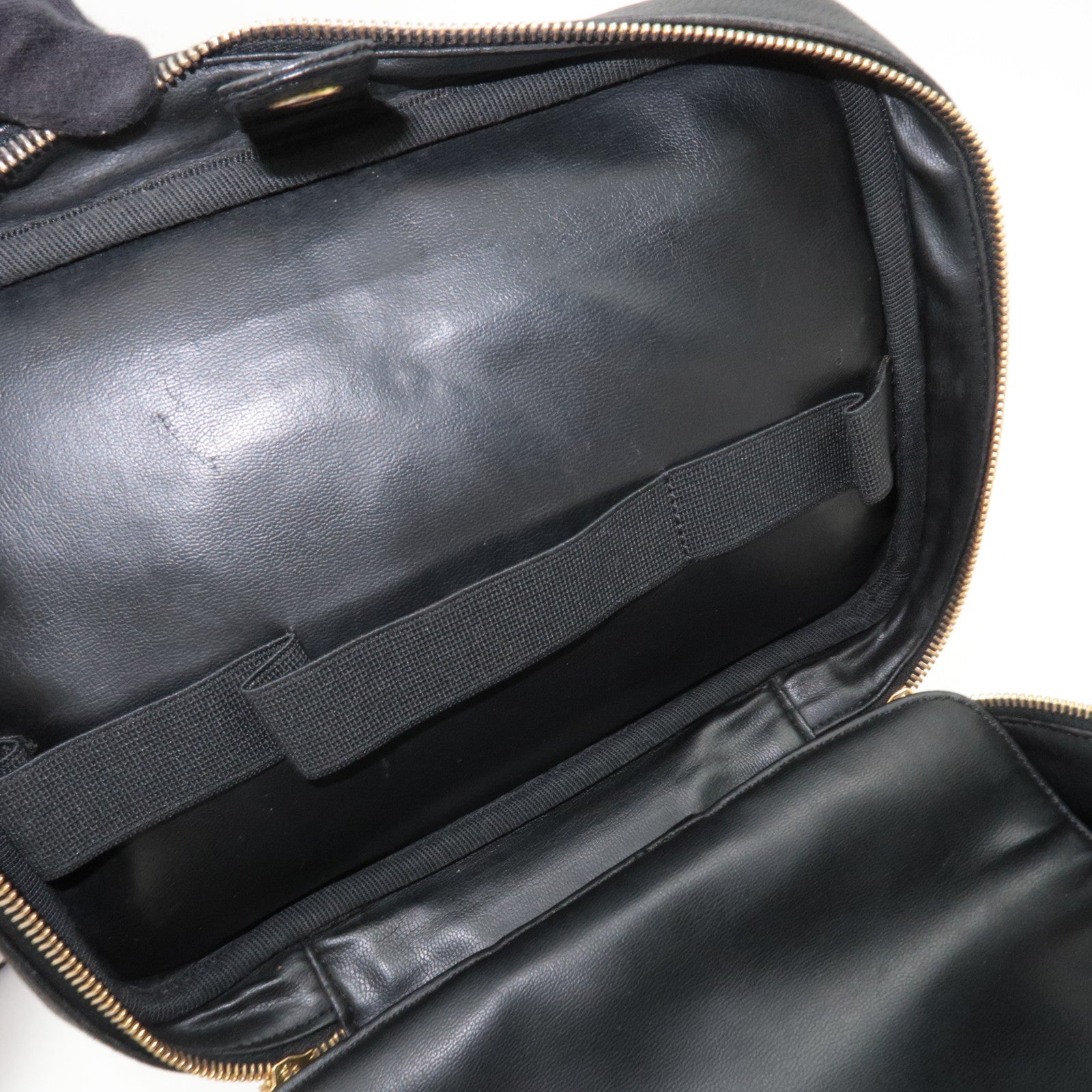 CHANEL Cocomark 2Way Vanity Bag Caviarskin Black Gold HDW *Strap