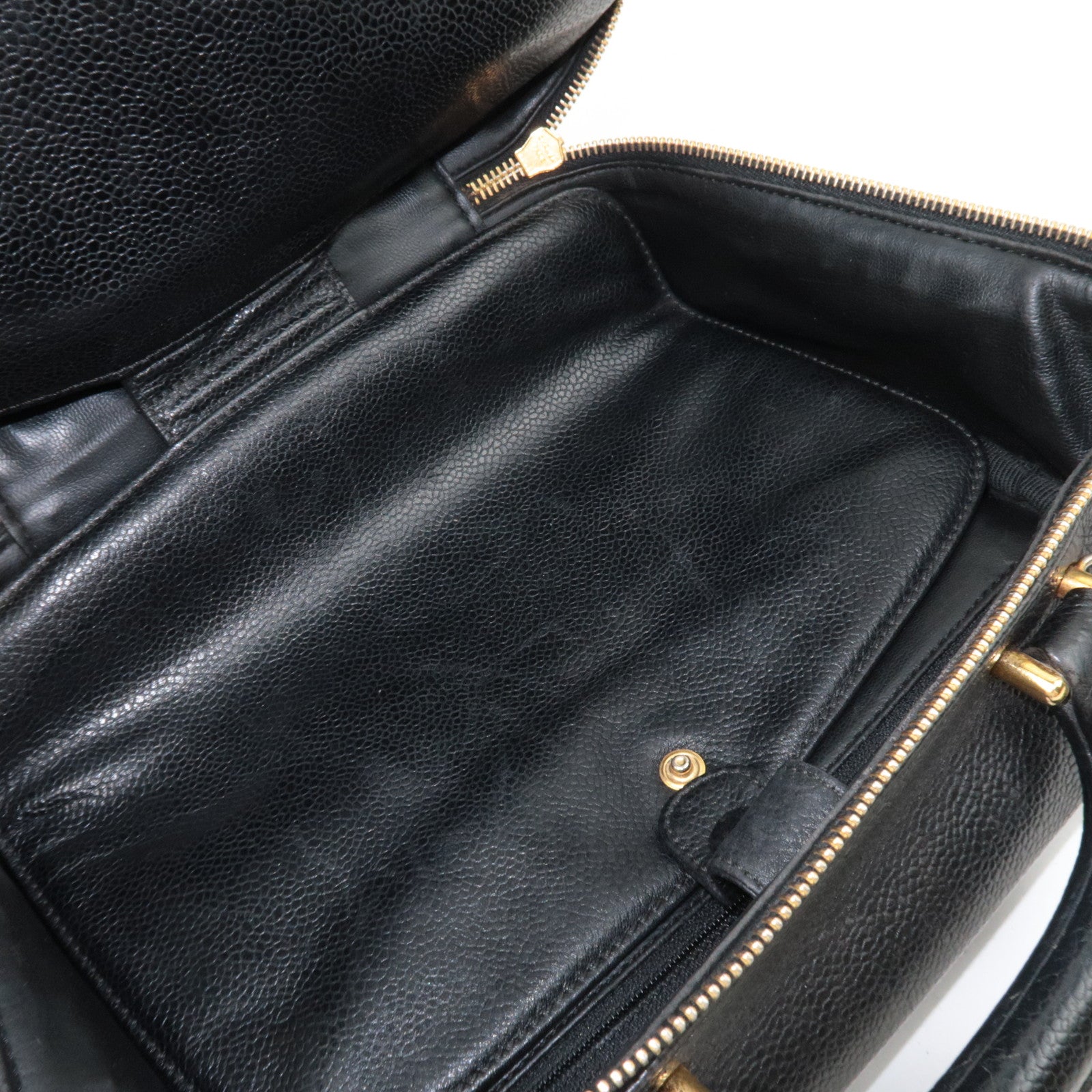 CHANEL Cocomark 2Way Vanity Bag Caviarskin Black Gold HDW *Strap