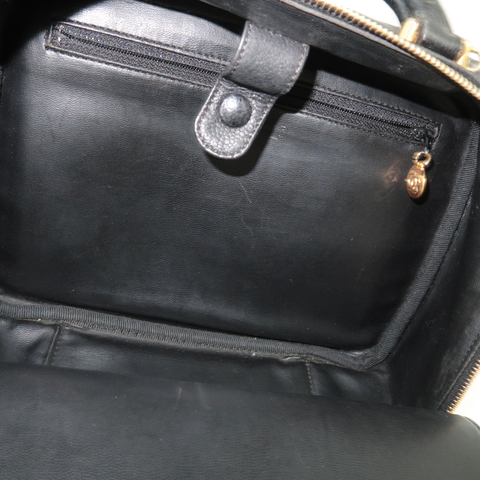 CHANEL Cocomark 2Way Vanity Bag Caviarskin Black Gold HDW *Strap