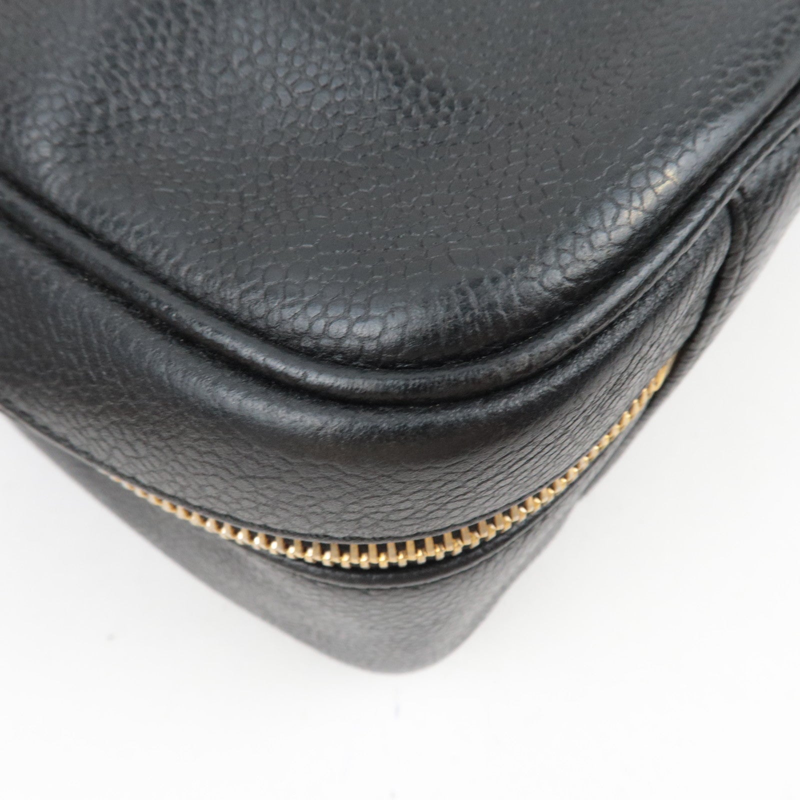 CHANEL Cocomark 2Way Vanity Bag Caviarskin Black Gold HDW *Strap