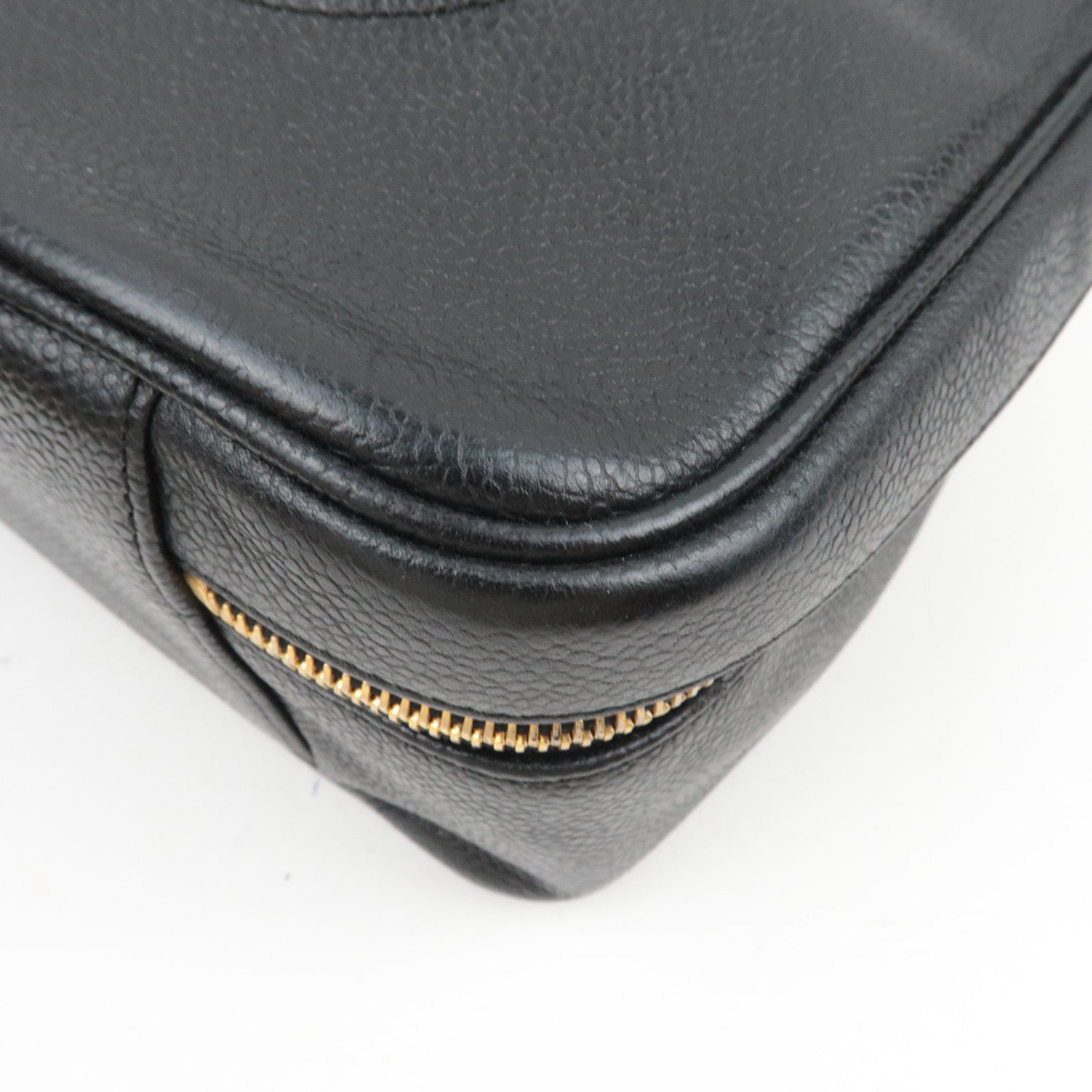 CHANEL Cocomark 2Way Vanity Bag Caviarskin Black Gold HDW *Strap