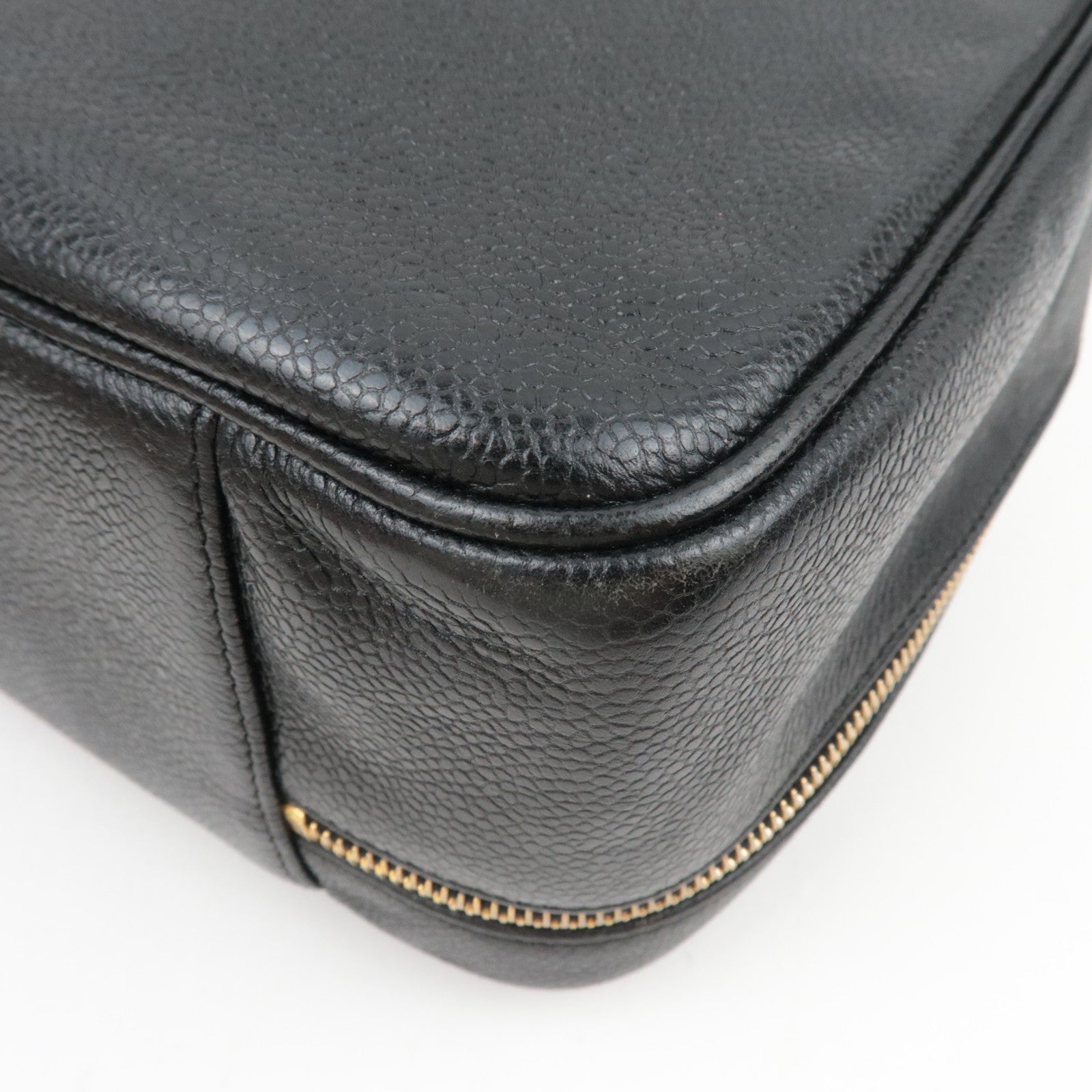 CHANEL Cocomark 2Way Vanity Bag Caviarskin Black Gold HDW *Strap