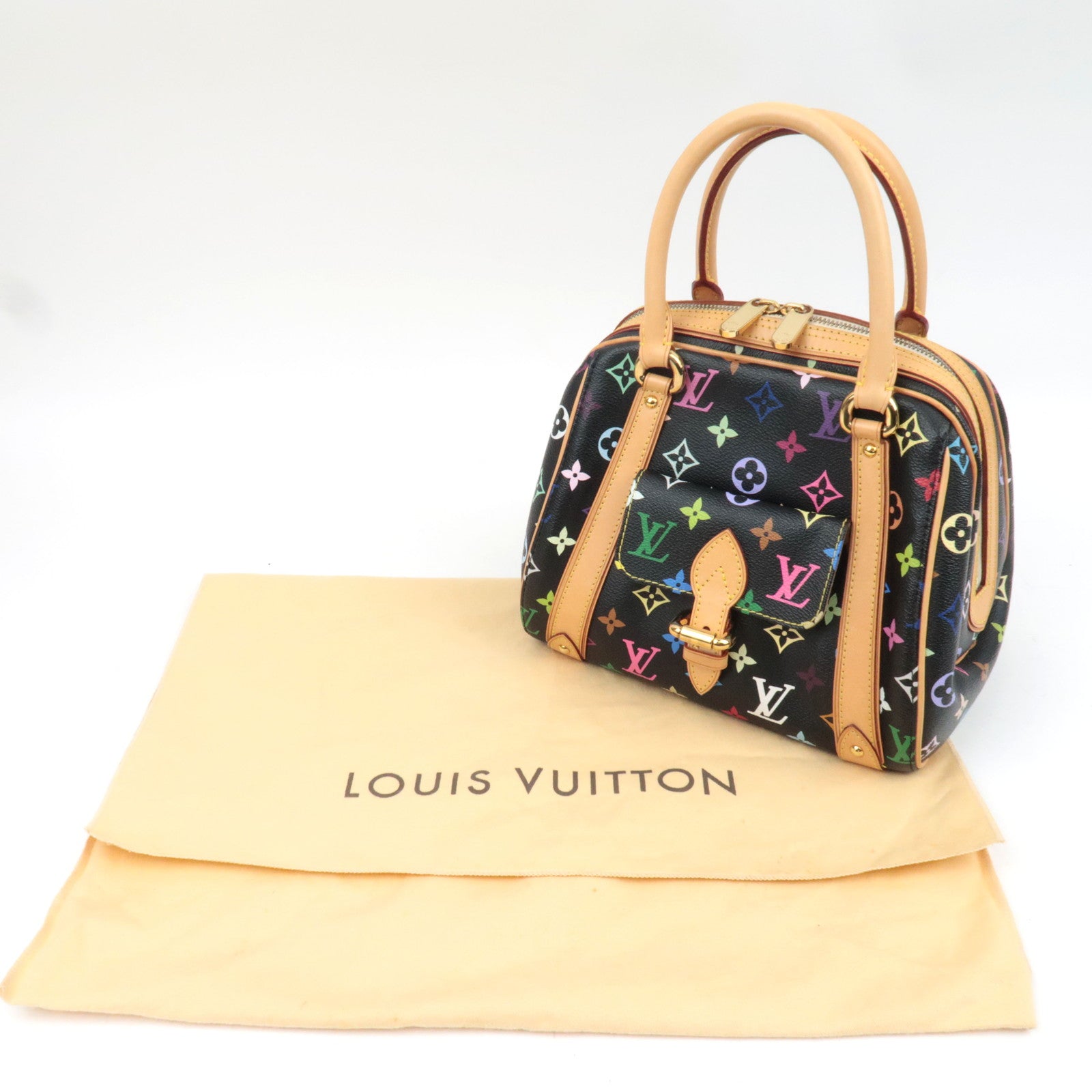 Louis Vuitton Monogram Multicolor Priscilla Leather Handbag Noir M40097 SP1016 *Dust bag