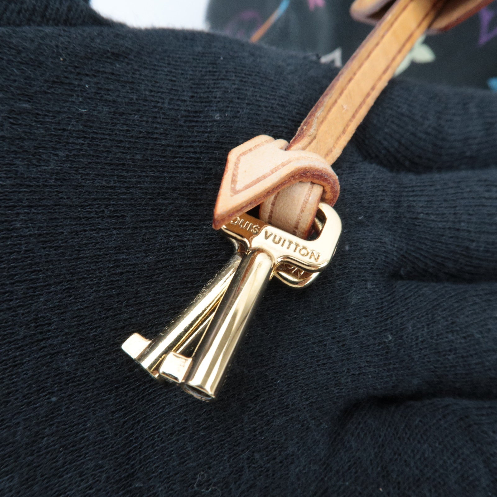 Louis Vuitton Monogram Multicolor Speedy 30 Handbag Noir M92642 SP0192 *Clochette, Key