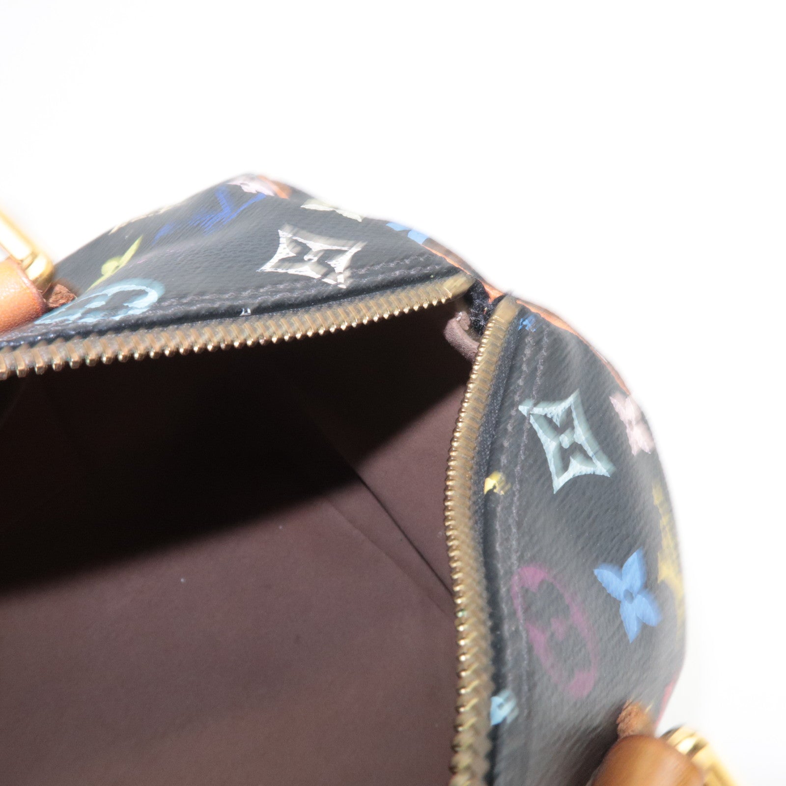 Louis Vuitton Monogram Multicolor Speedy 30 Handbag Noir M92642 SP0192 *Clochette, Key