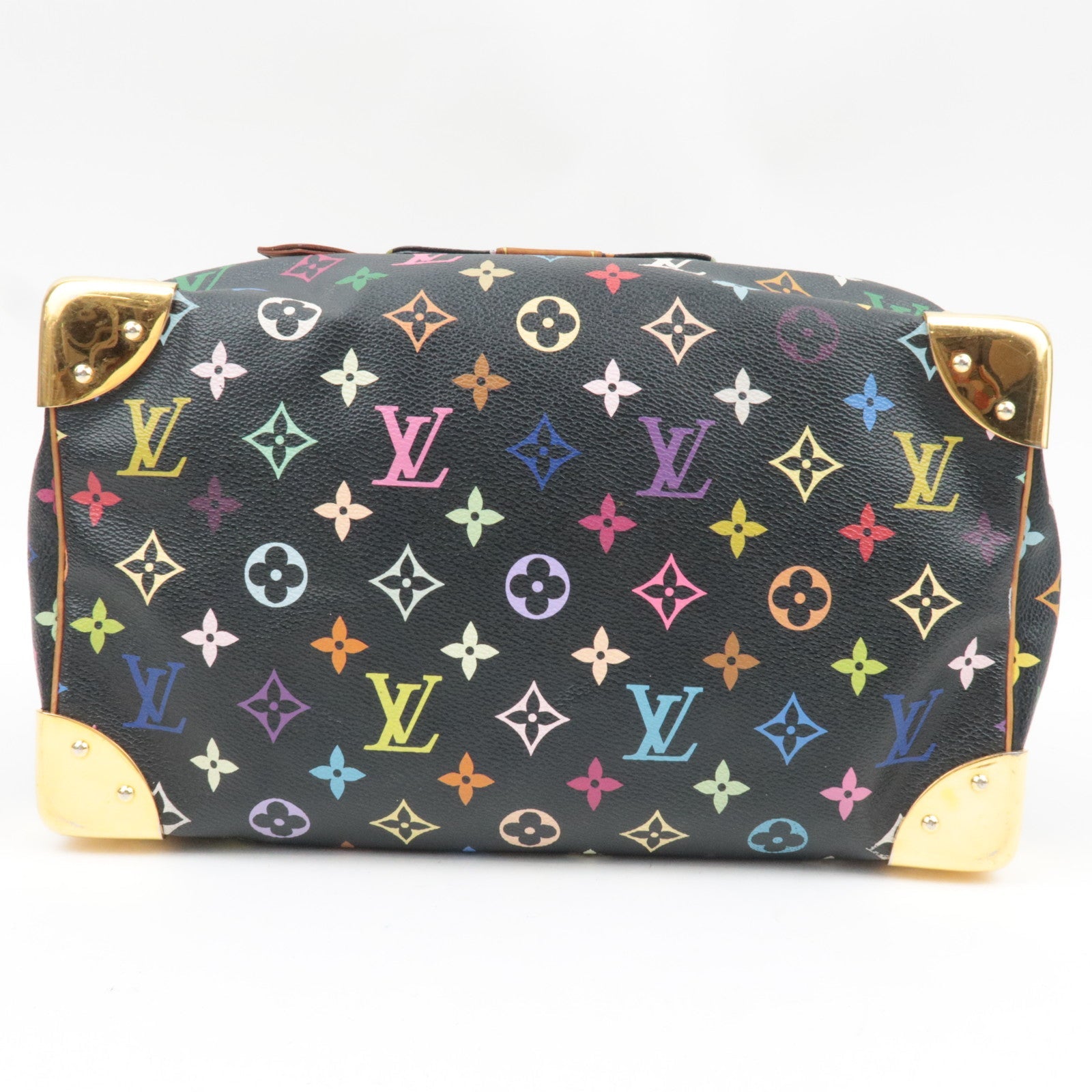 Louis Vuitton Monogram Multicolor Speedy 30 Handbag Noir M92642 SP0192 *Clochette, Key