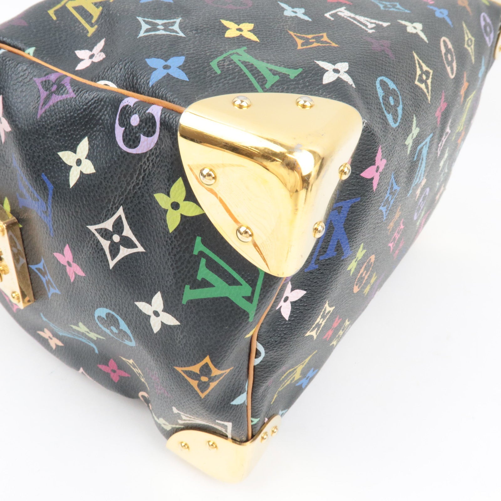 Louis Vuitton Monogram Multicolor Speedy 30 Handbag Noir M92642 SP0192 *Clochette, Key