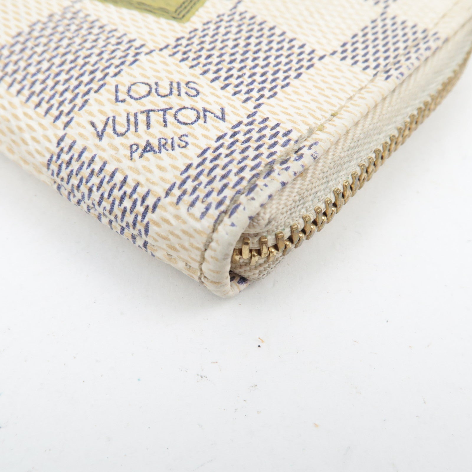 Louis Vuitton Damier Azur Label Collection Pochette Cles Coin Case Complice N63085 CT4039