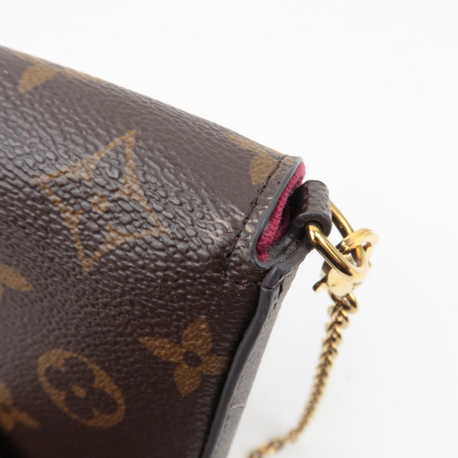 Louis Vuitton Monogram Pochette Felicie Shoulder Bag Fuchsia M81896 MI1107 *Pouch