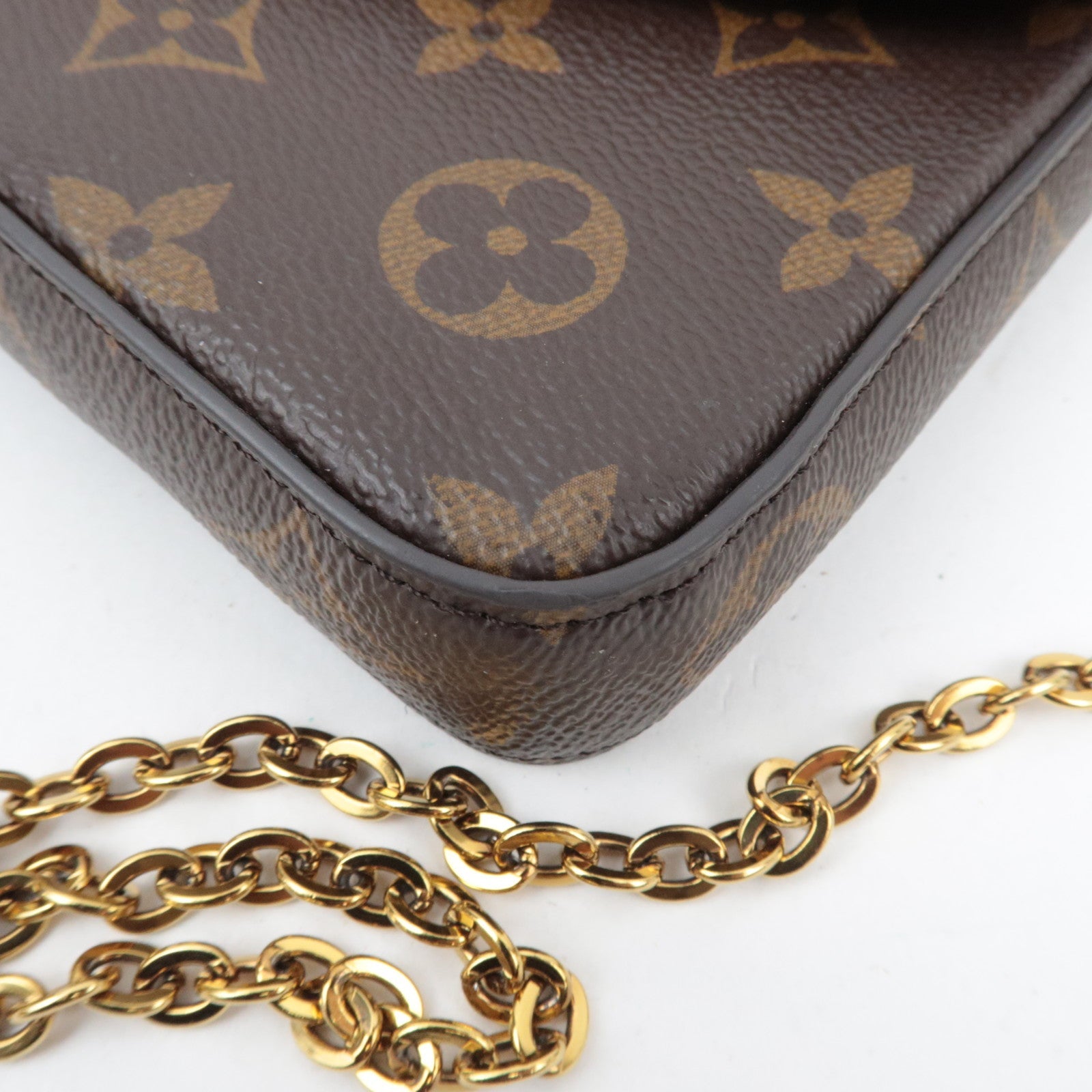 Louis Vuitton Monogram Pochette Felicie Shoulder Bag Fuchsia M81896 MI1107 *Pouch