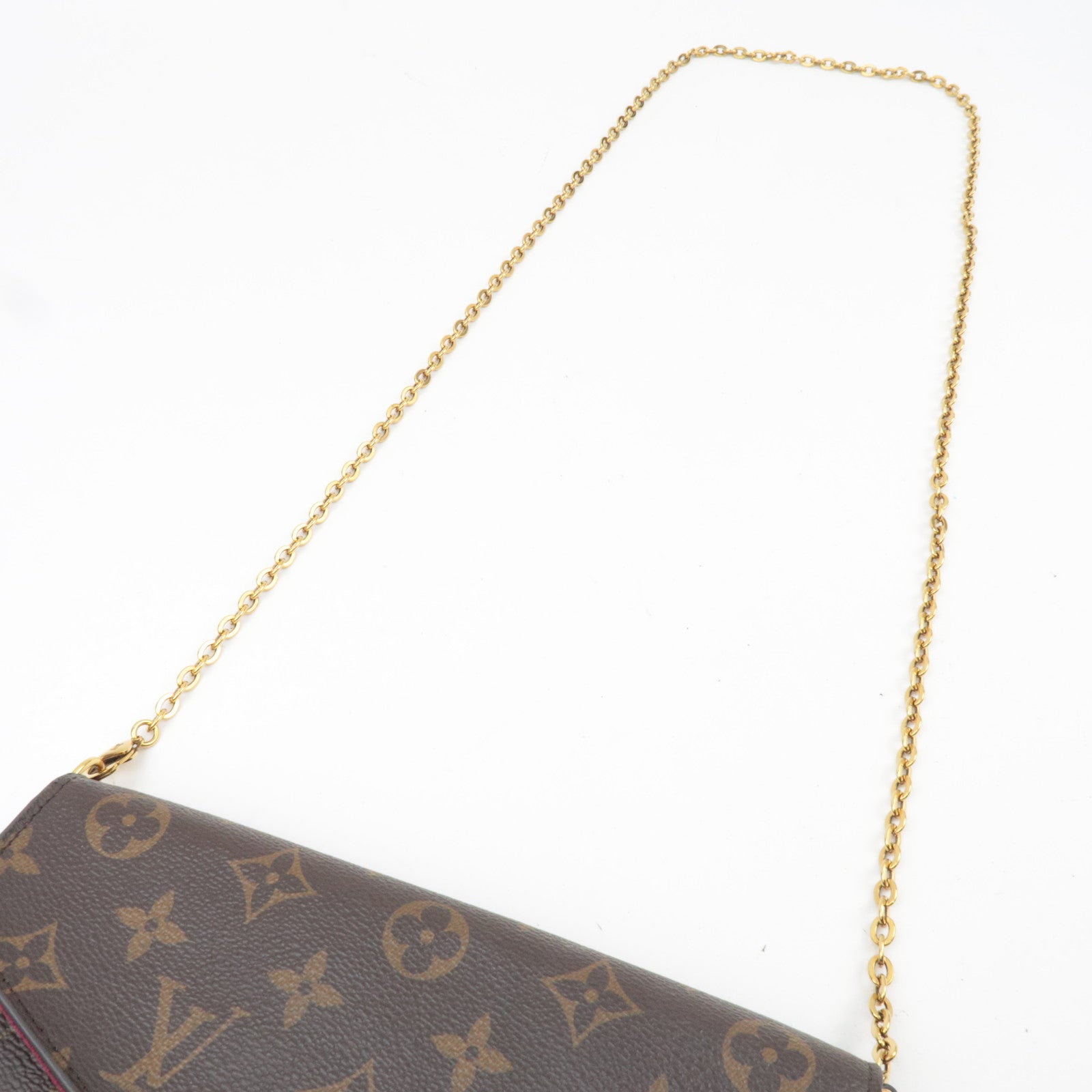 Louis Vuitton Monogram Pochette Felicie Shoulder Bag Fuchsia M81896 MI1107 *Pouch