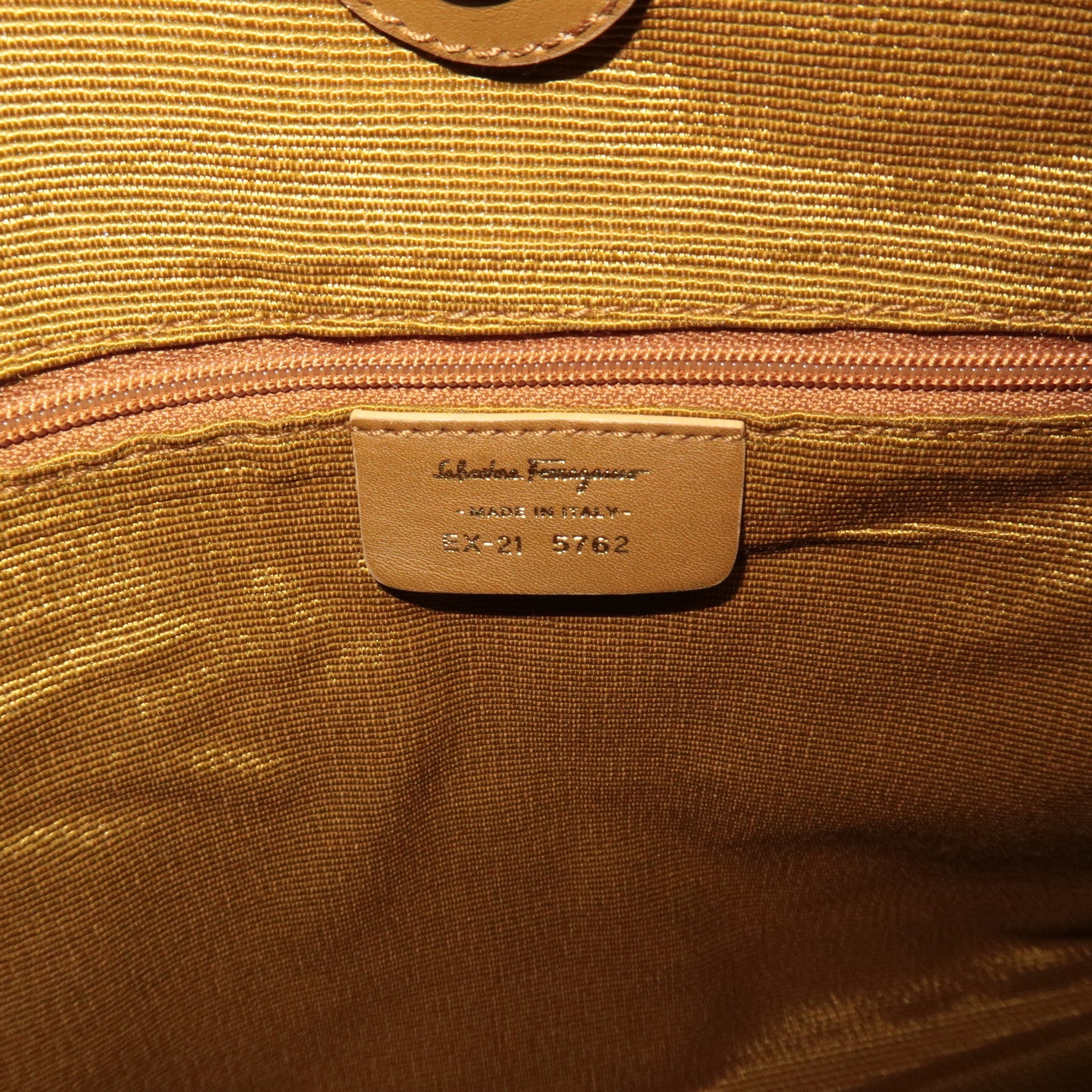 Ferragamo Gancini One-Shoulder Bag Canvas Leather Light Blue Beige *Dust bag