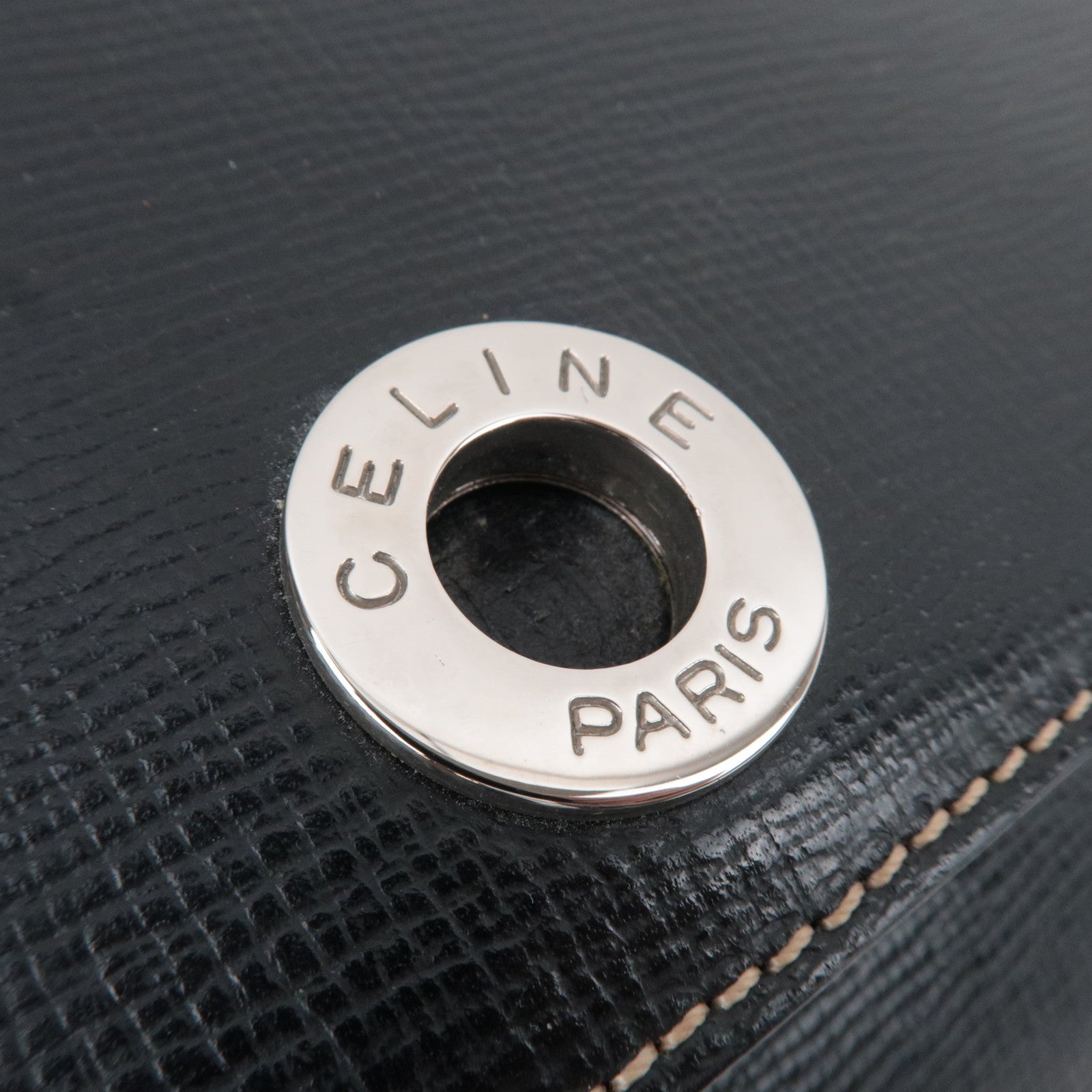 CELINE Shoulder Bag Leather Black