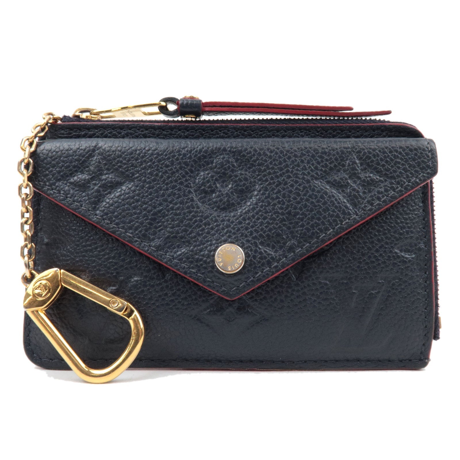 Louis Vuitton Monogram Empreinte Porto Carte Recto Verso Flagment Case Marine Rouge M69420 SP0271 *Box83378