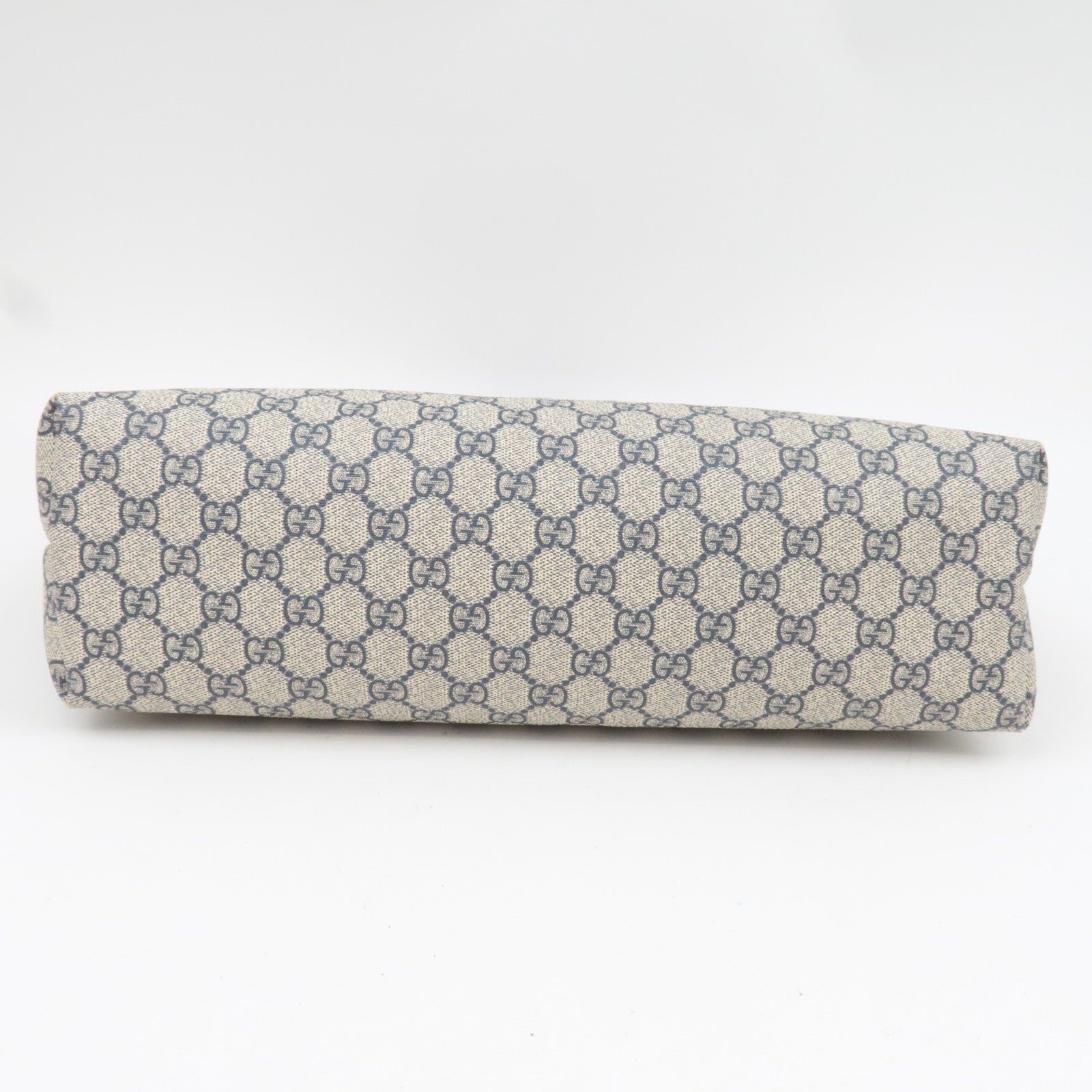 GUCCI Sherry GG Supreme Leather Tote Bag Beige Navy 211134