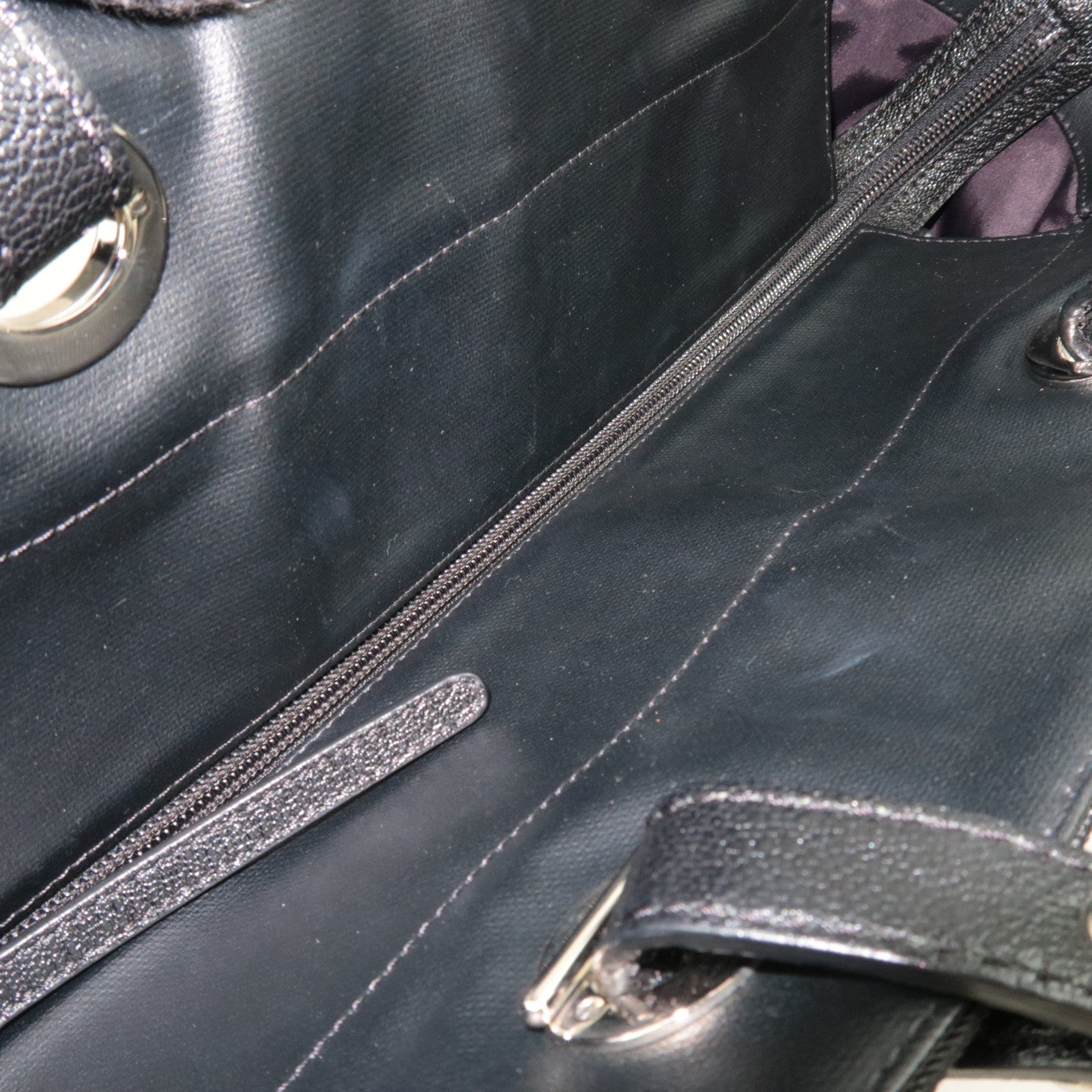 CHANEL Paris Biarritz Tote Bag MM Coated Canvas Leather Black Silver HDW 17789328