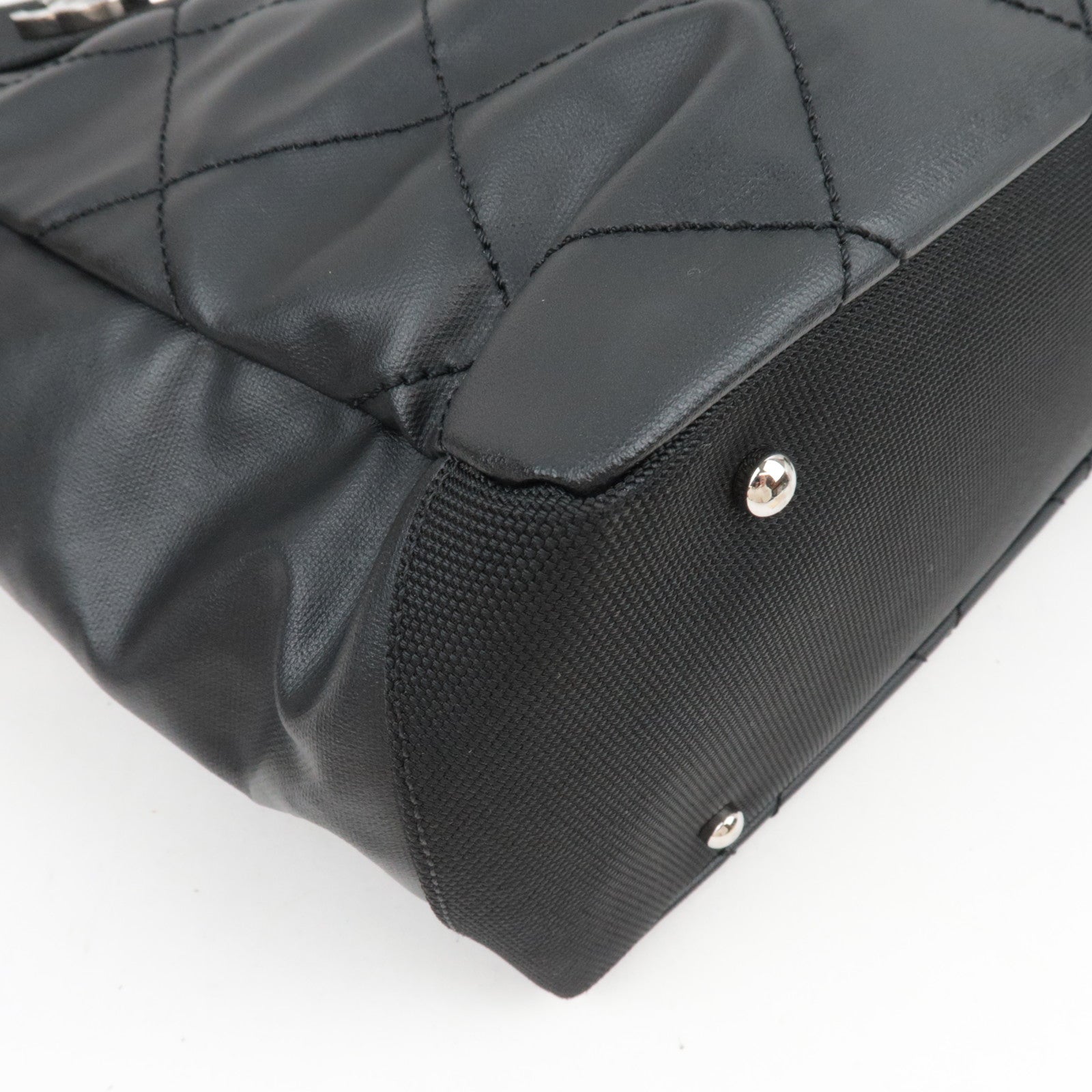 CHANEL Paris Biarritz Tote Bag MM Coated Canvas Leather Black Silver HDW 17789328