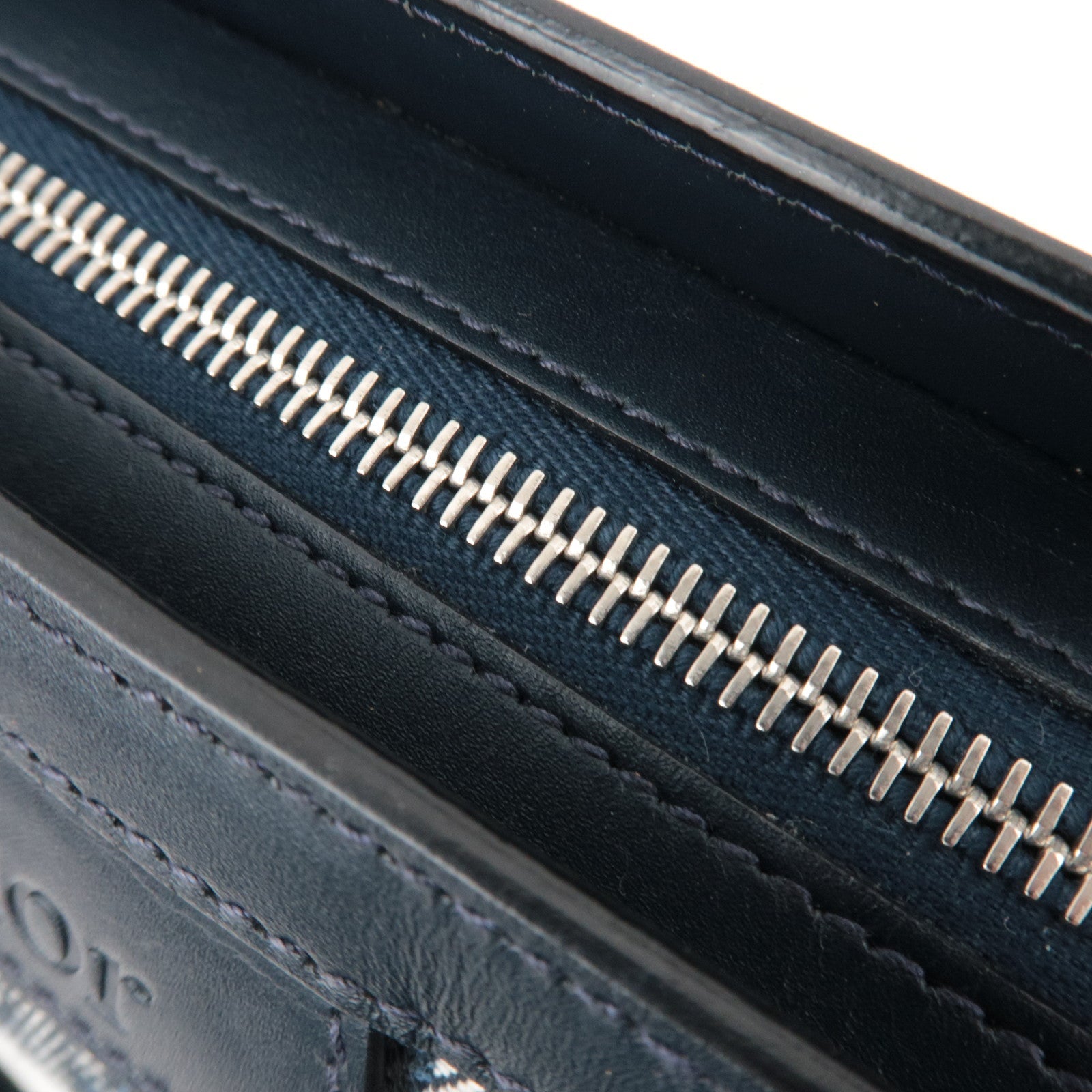 Christian Dior Trotter Tote Bag Canvas Leather Navy *Dust Bag, G Card