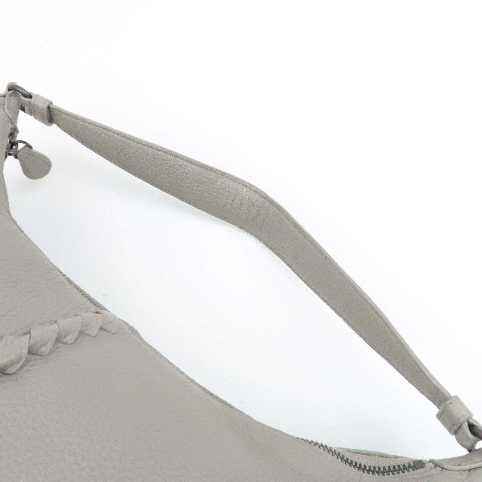 BOTTEGA VENETA Intrecciato Leather Shoulder Bag Gray