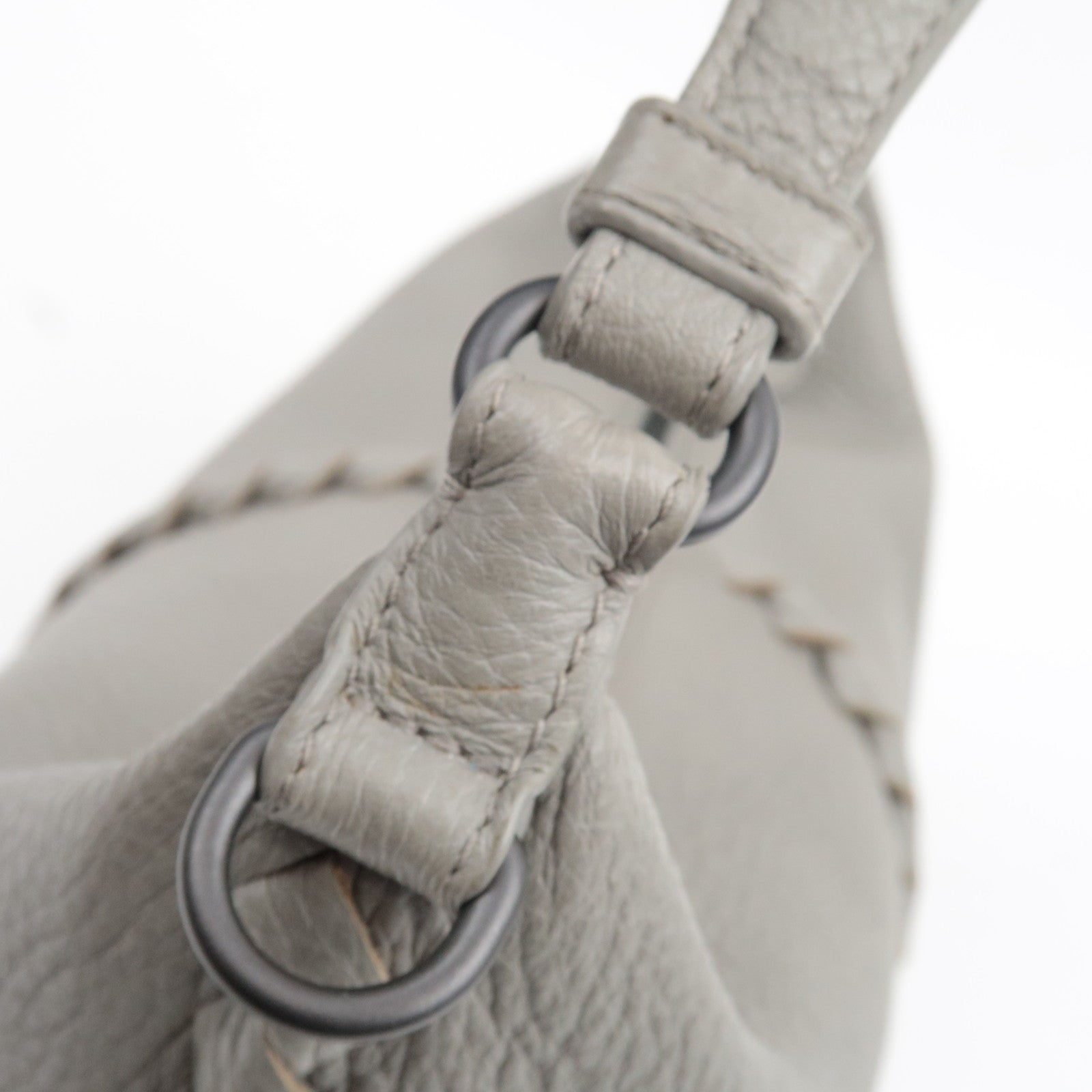 BOTTEGA VENETA Intrecciato Leather Shoulder Bag Gray