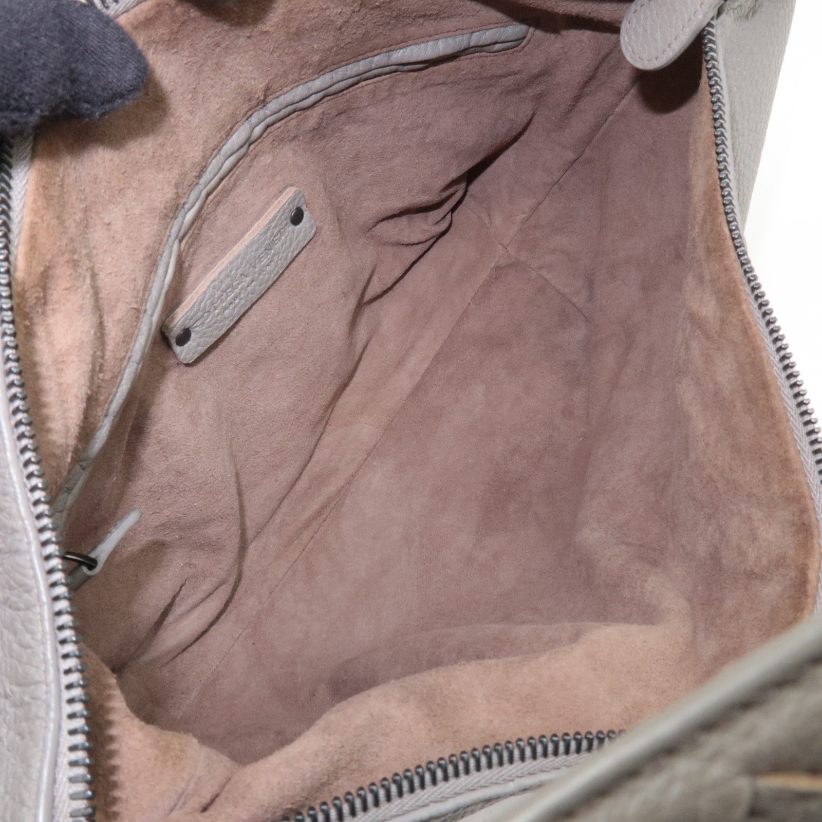 BOTTEGA VENETA Intrecciato Leather Shoulder Bag Gray