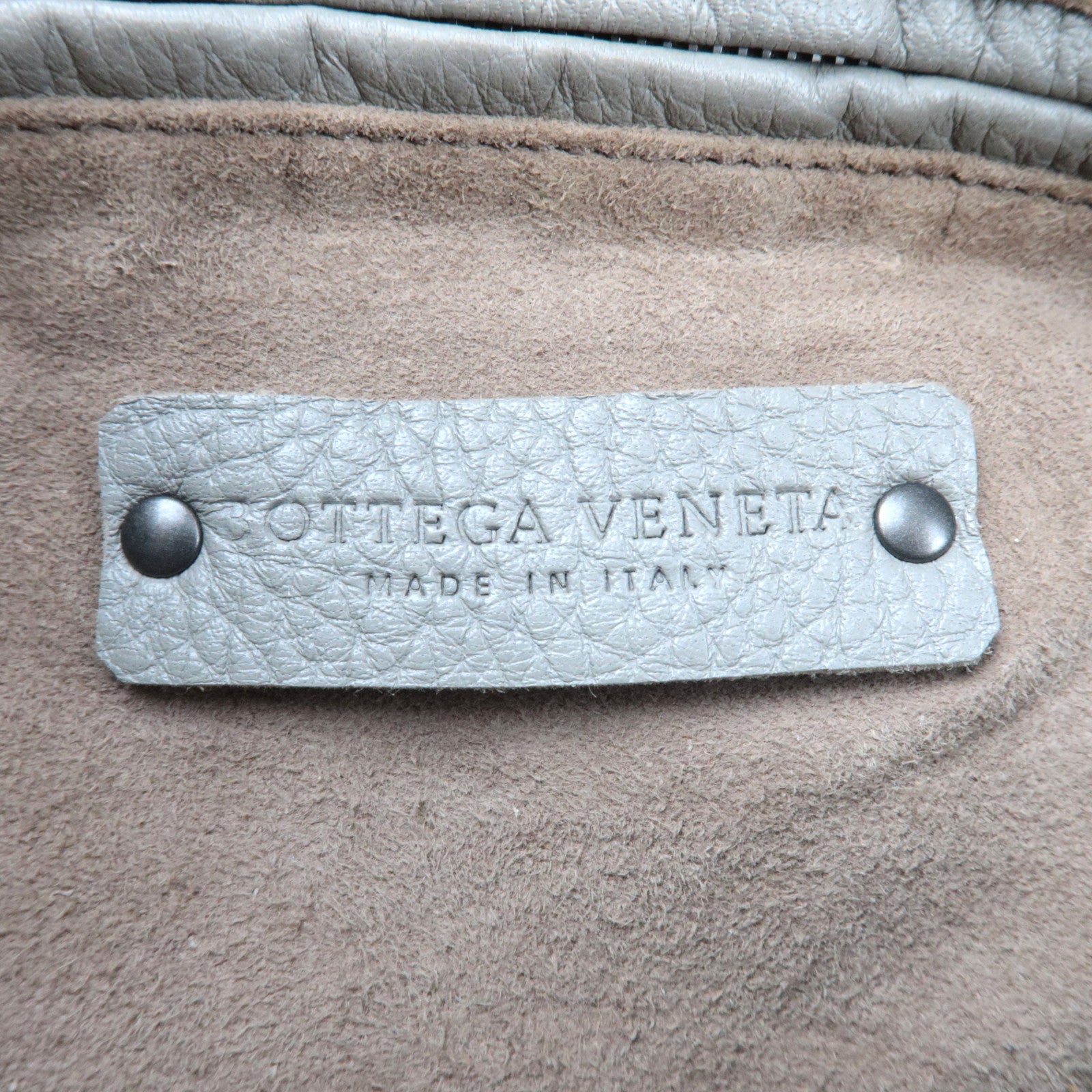 BOTTEGA VENETA Intrecciato Leather Shoulder Bag Gray