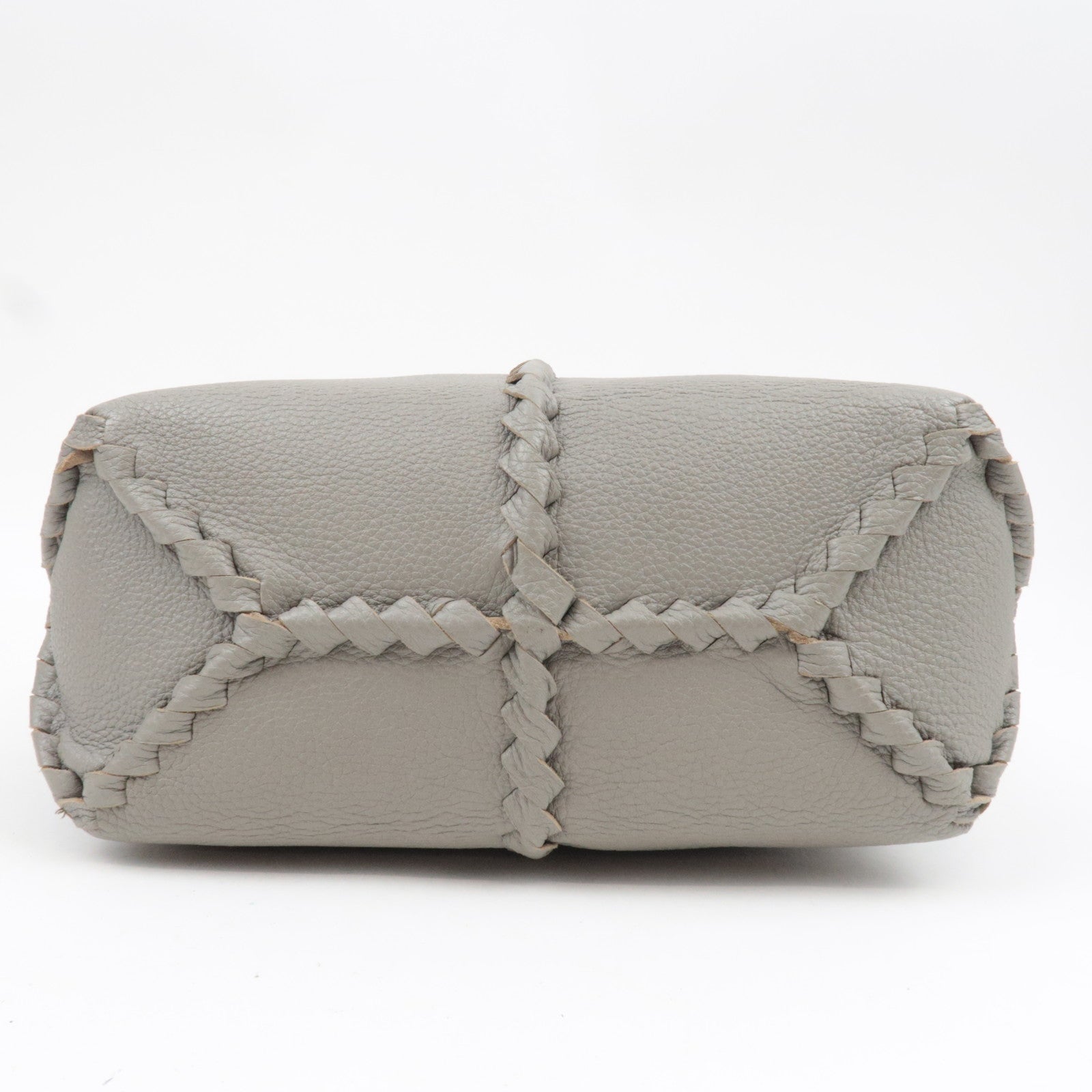 BOTTEGA VENETA Intrecciato Leather Shoulder Bag Gray