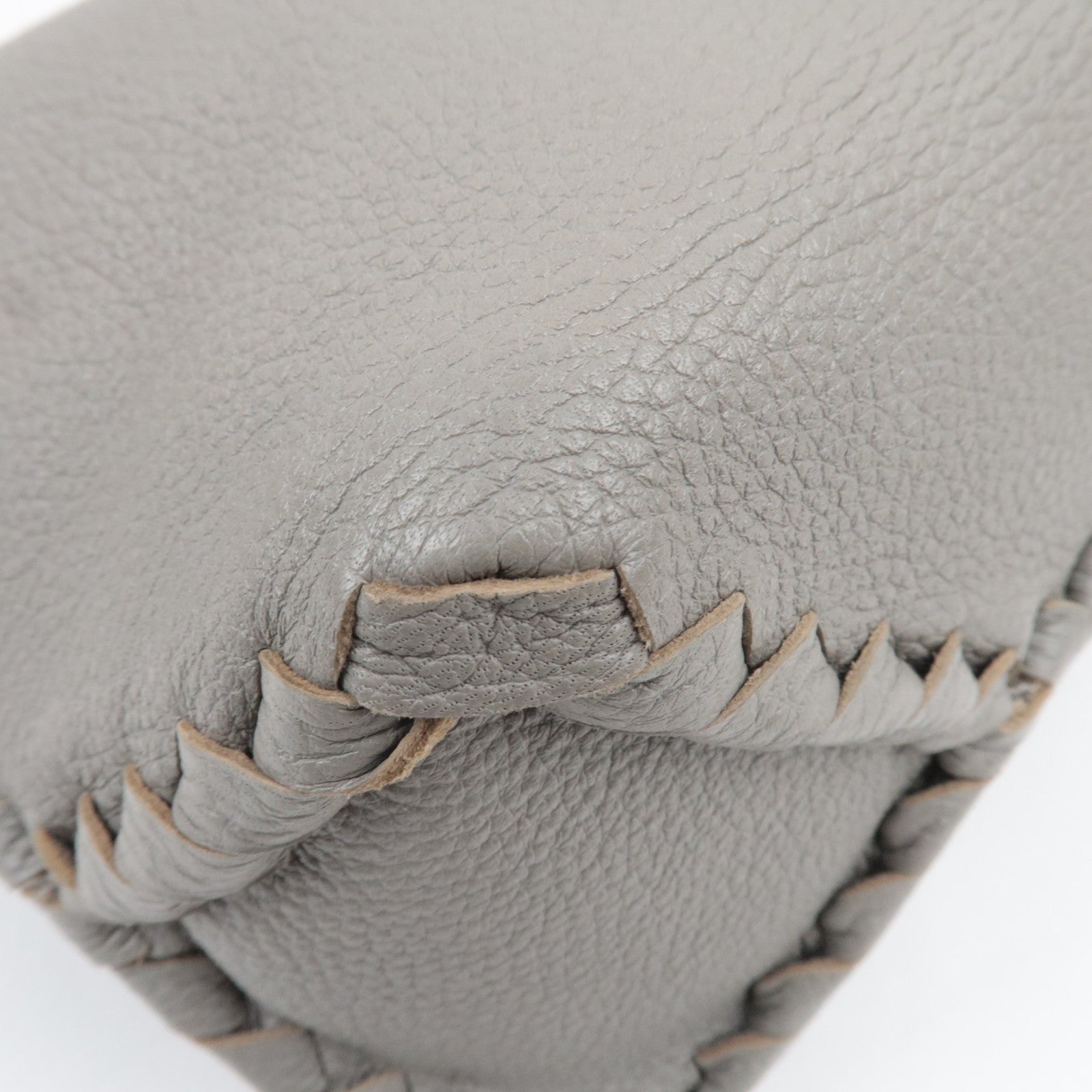 BOTTEGA VENETA Intrecciato Leather Shoulder Bag Gray