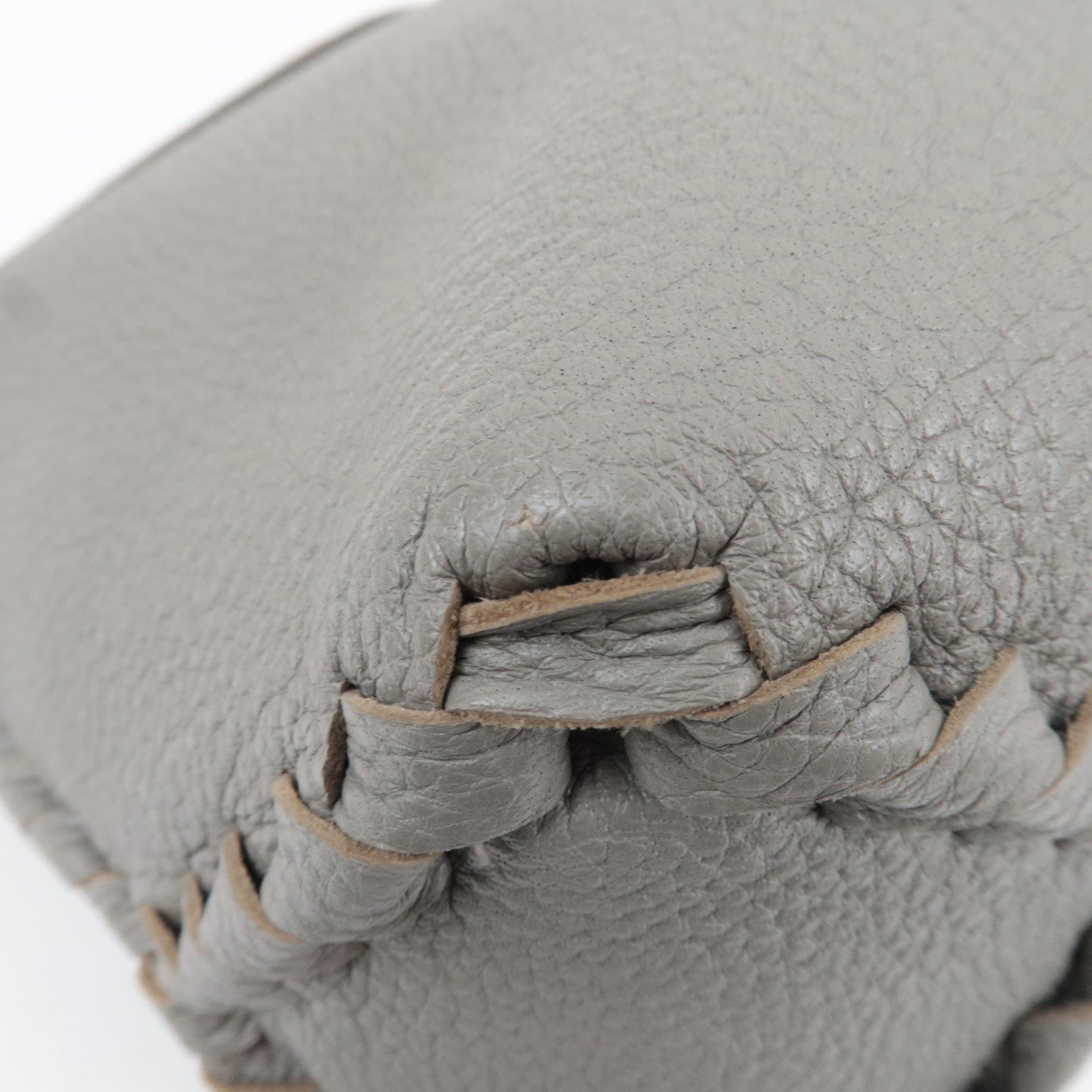 BOTTEGA VENETA Intrecciato Leather Shoulder Bag Gray