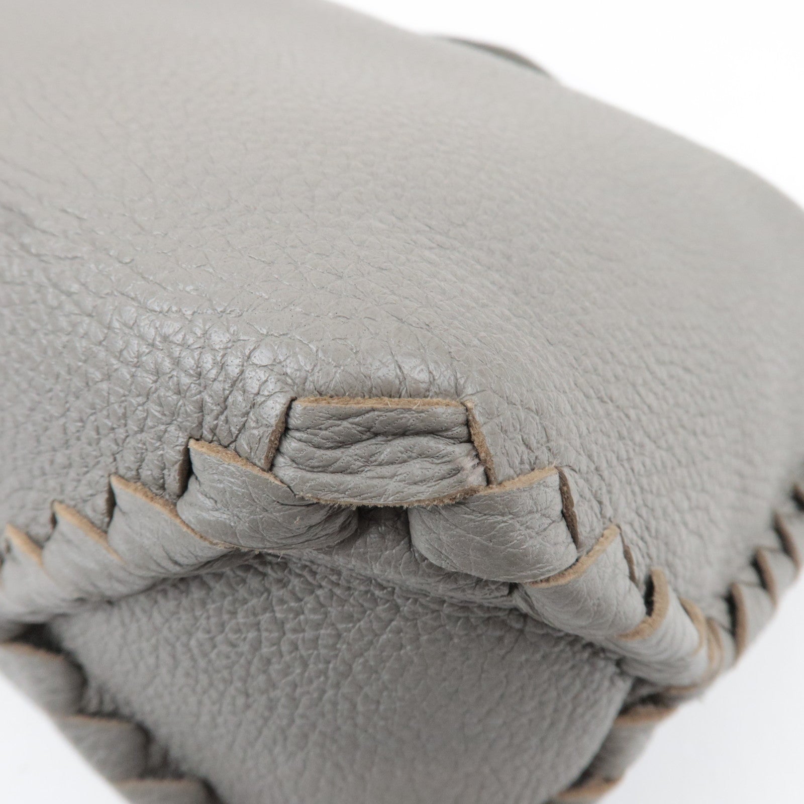 BOTTEGA VENETA Intrecciato Leather Shoulder Bag Gray