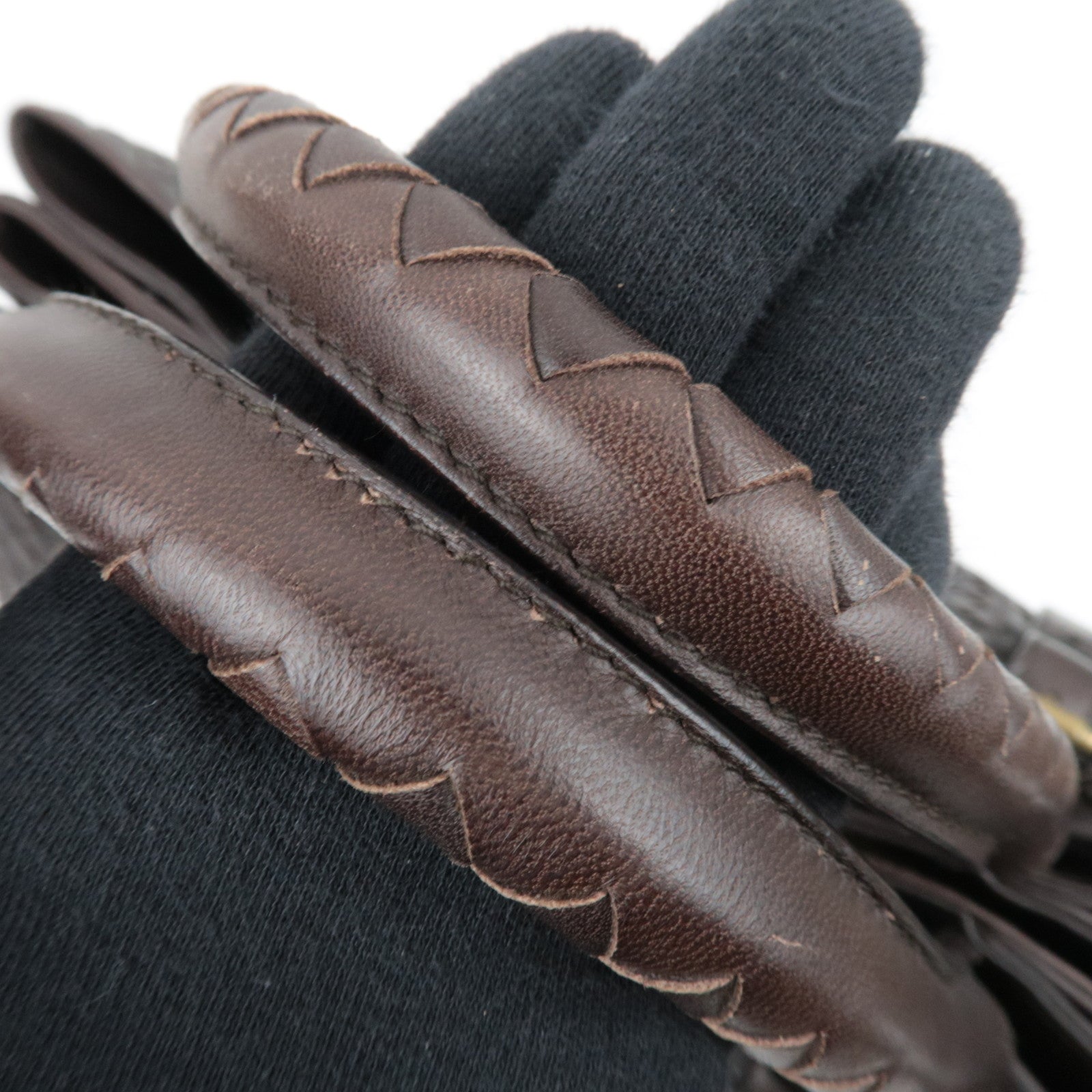 BOTTEGA VENETA Intrecciato Roma Bag Leather Handbag Brown 171265 *Keys, Dust bag