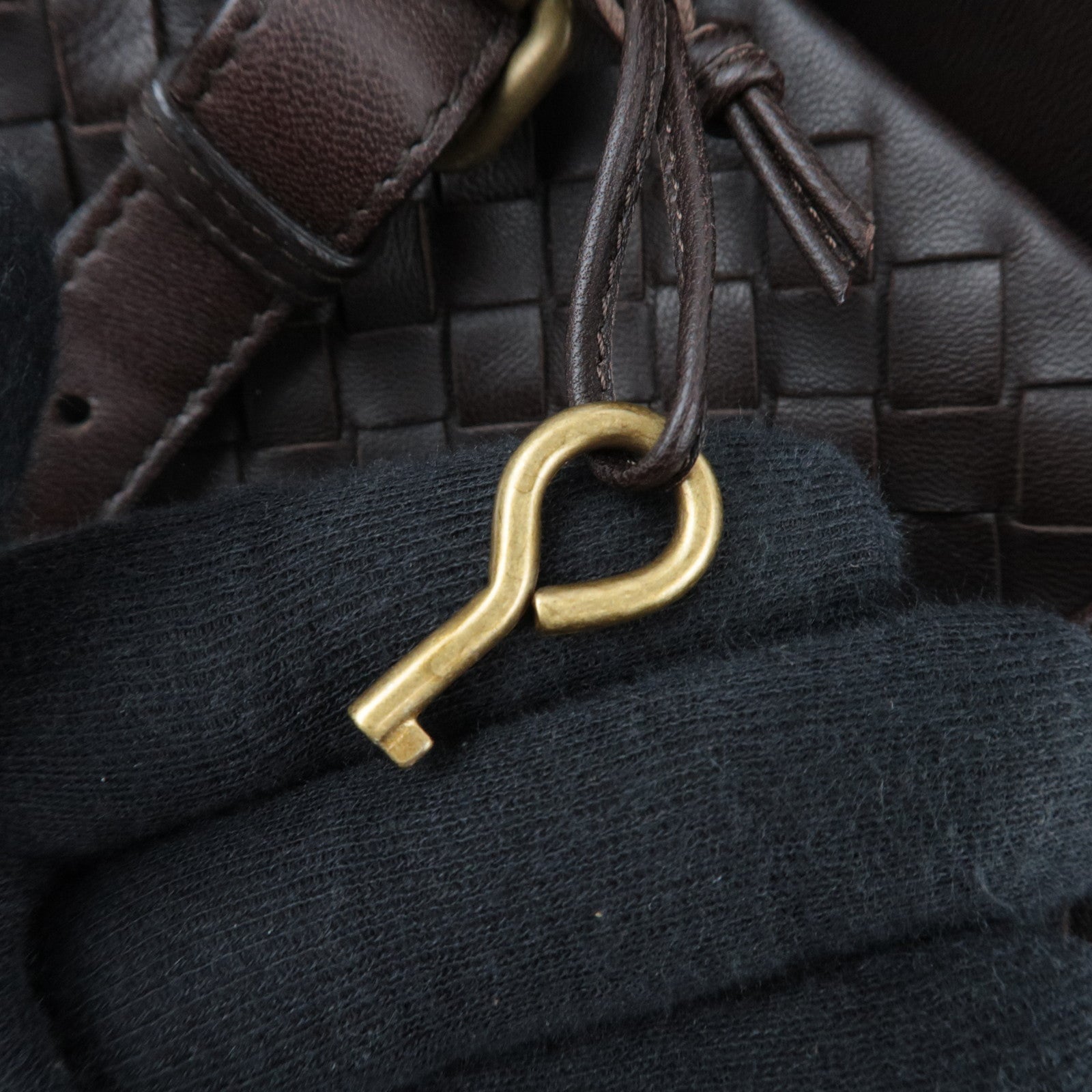 BOTTEGA VENETA Intrecciato Roma Bag Leather Handbag Brown 171265 *Keys, Dust bag