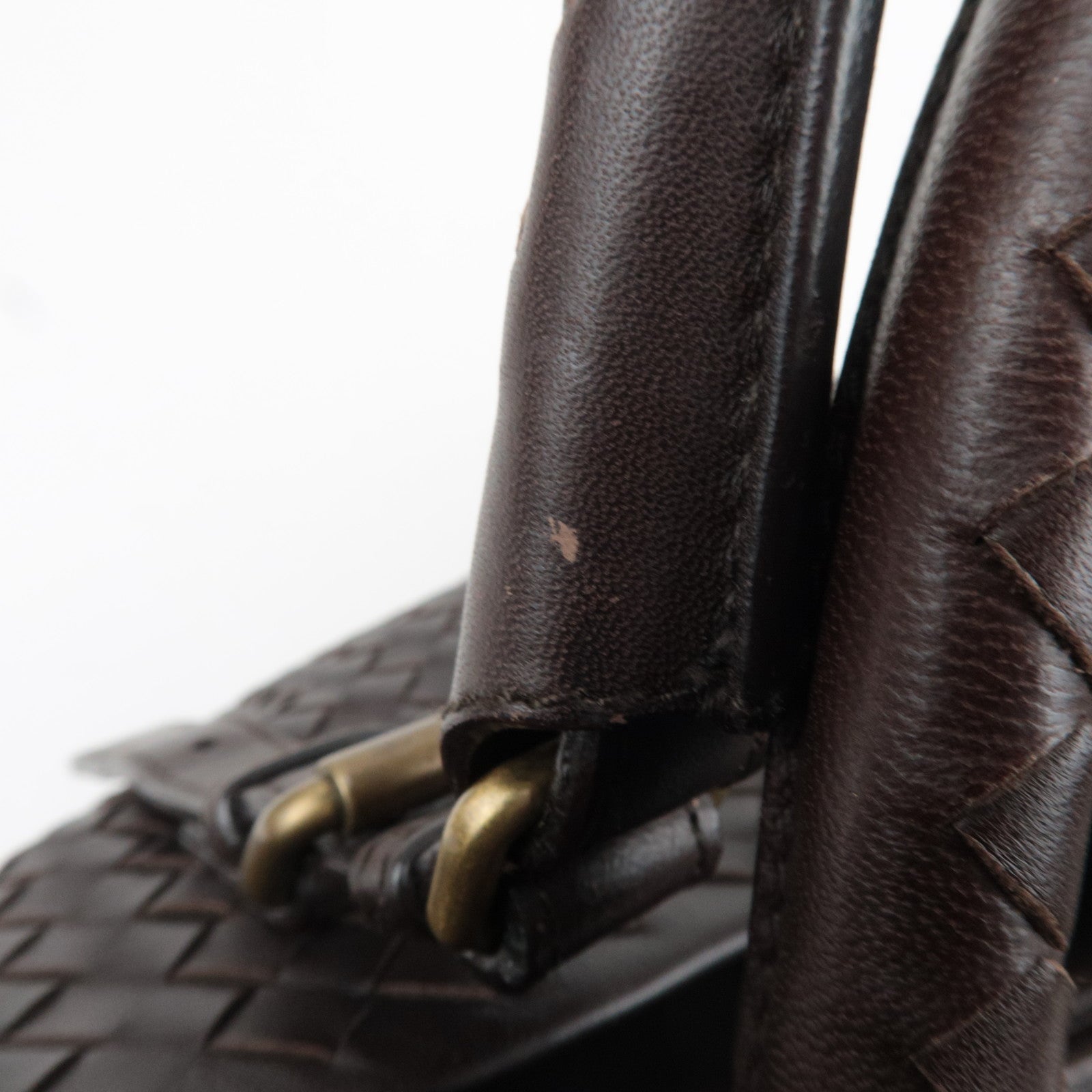 BOTTEGA VENETA Intrecciato Roma Bag Leather Handbag Brown 171265 *Keys, Dust bag