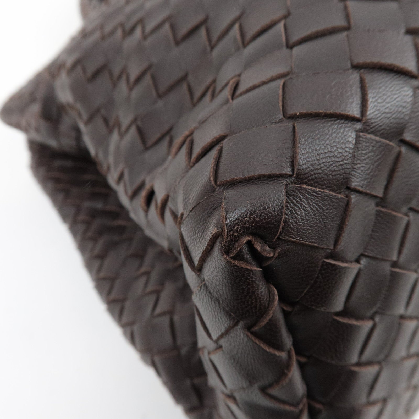 BOTTEGA VENETA Intrecciato Roma Bag Leather Handbag Brown 171265 *Keys, Dust bag