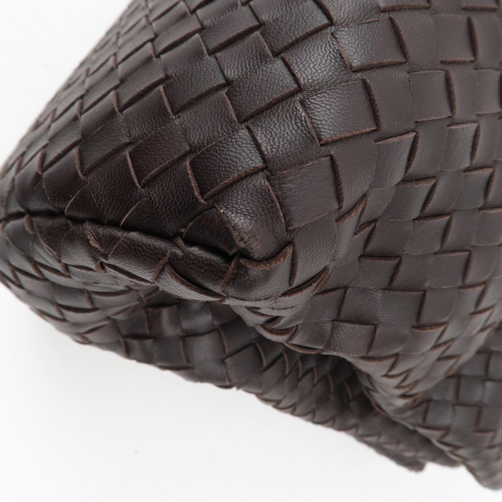 BOTTEGA VENETA Intrecciato Roma Bag Leather Handbag Brown 171265 *Keys, Dust bag