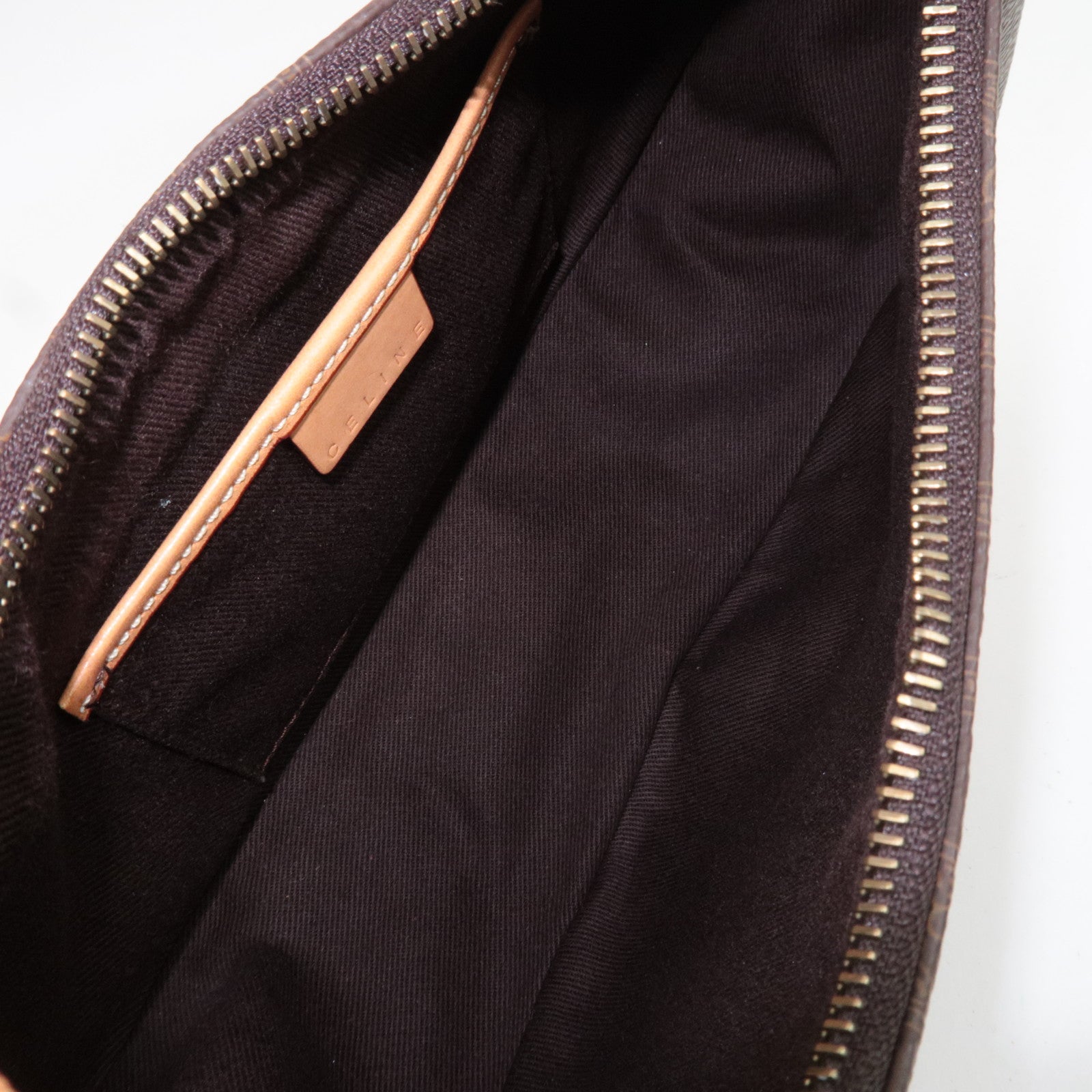 CELINE Macadam PVC Leather Shoulder Bag Brown