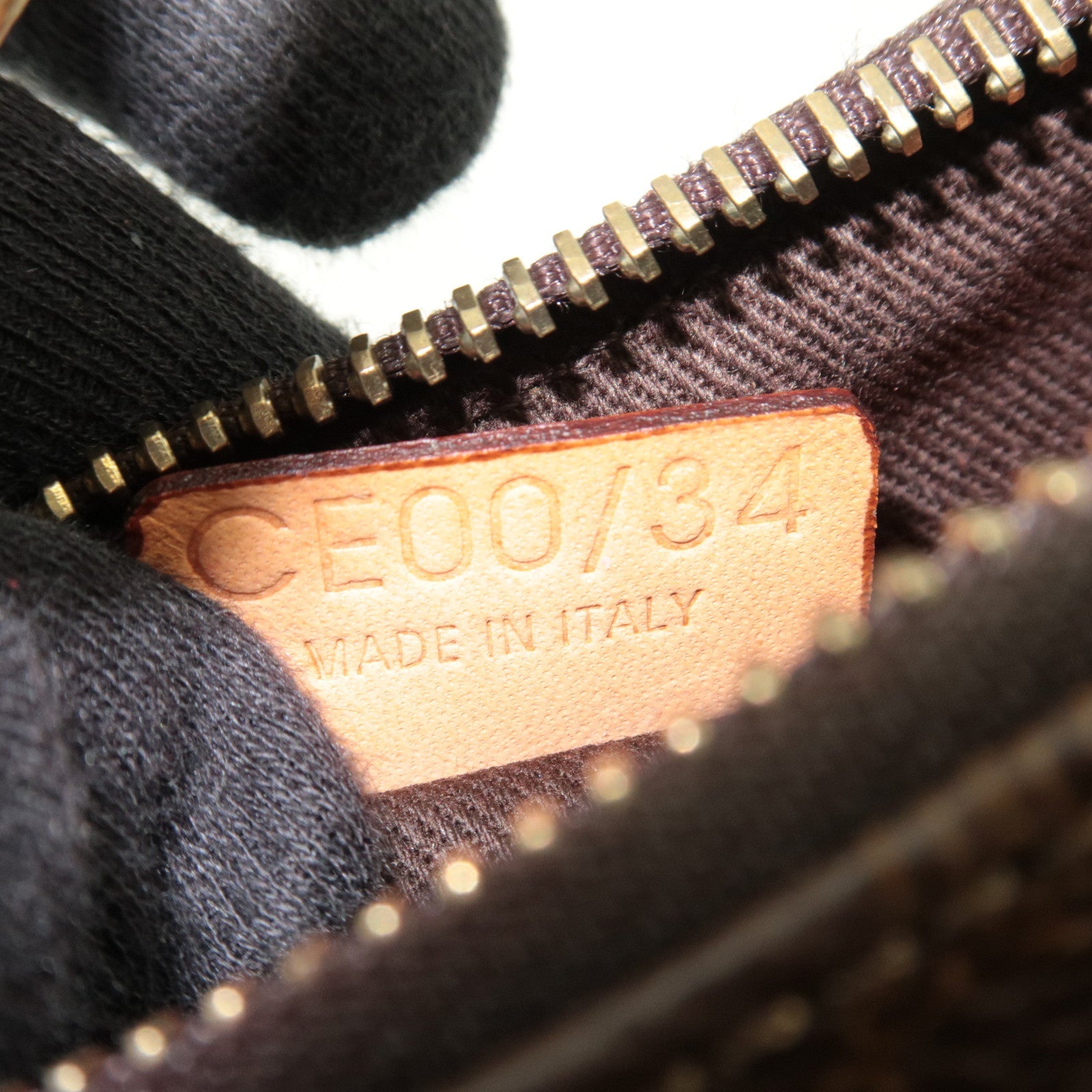 CELINE Macadam PVC Leather Shoulder Bag Brown