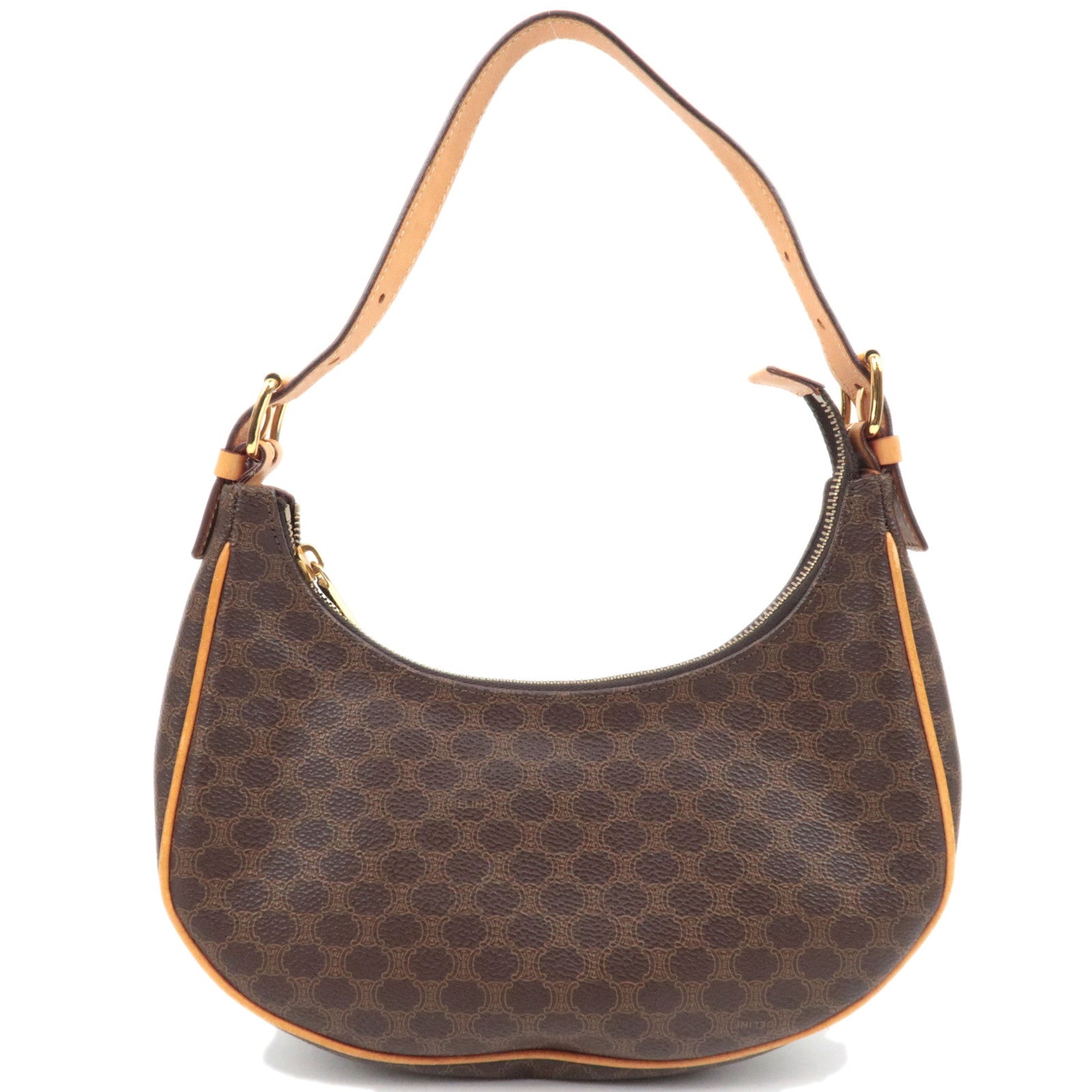 CELINE Macadam PVC Leather Shoulder Bag Brown83470