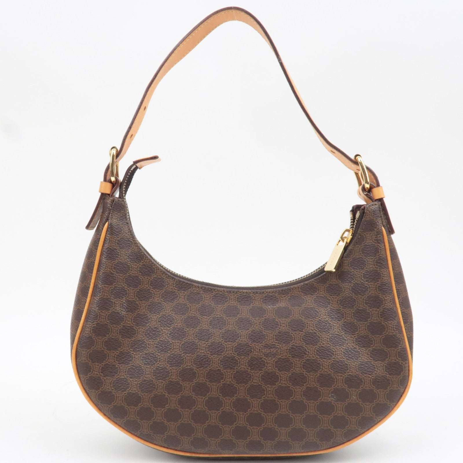 CELINE Macadam PVC Leather Shoulder Bag Brown