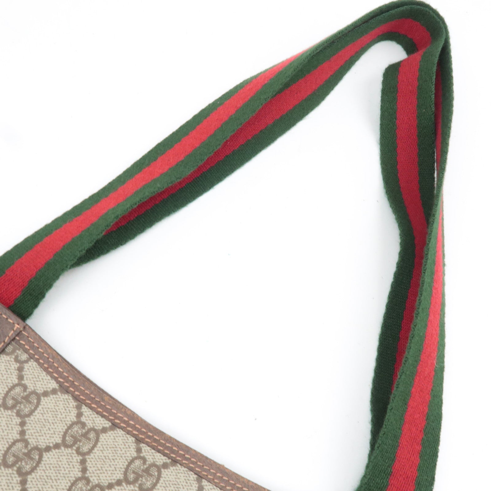 GUCCI Old Gucci Sherry Tote Bag GG Plus Leather Beige Brown 002.39.6487