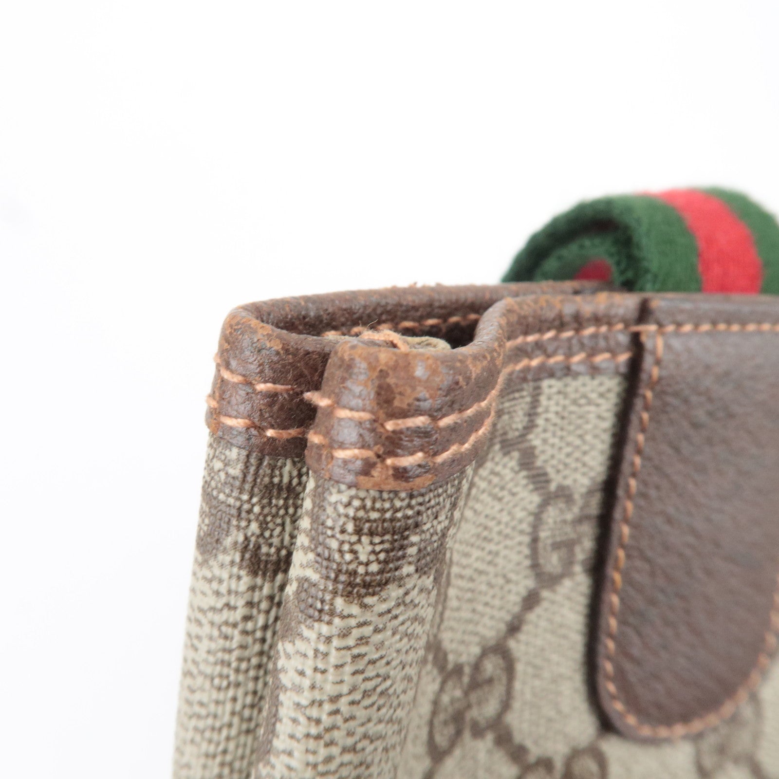 GUCCI Old Gucci Sherry Tote Bag GG Plus Leather Beige Brown 002.39.6487