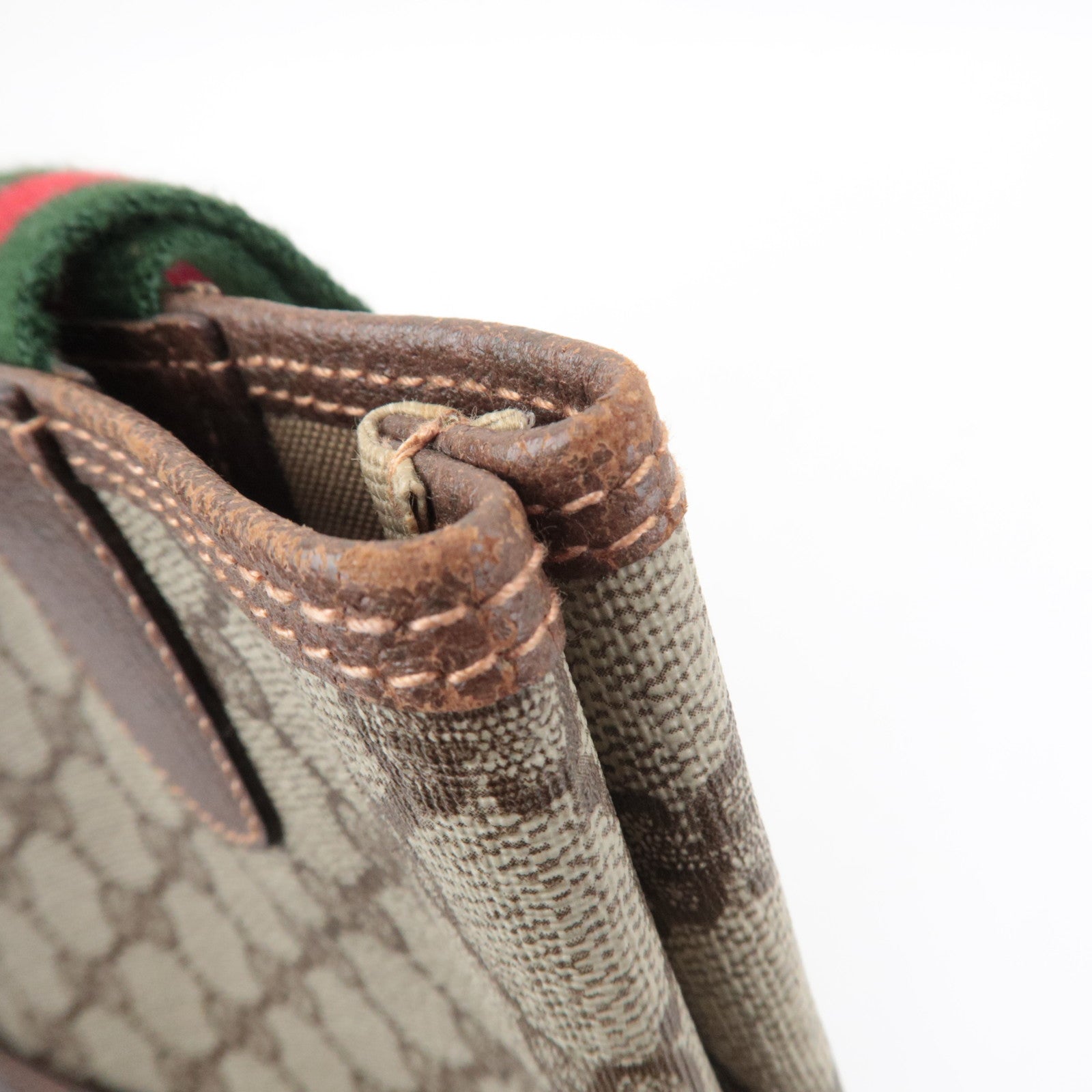 GUCCI Old Gucci Sherry Tote Bag GG Plus Leather Beige Brown 002.39.6487