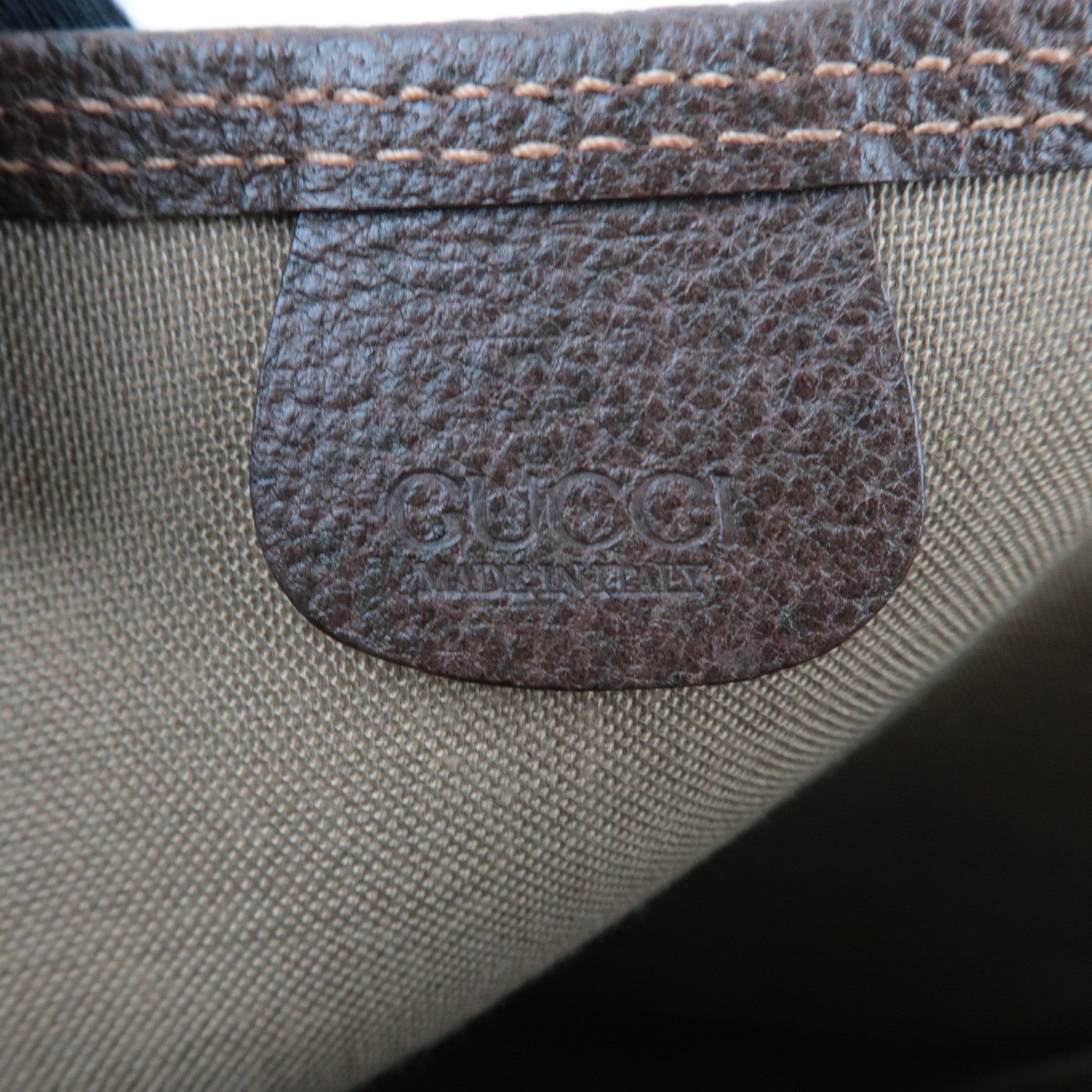 GUCCI Old Gucci Sherry Tote Bag GG Plus Leather Beige Brown 002.39.6487