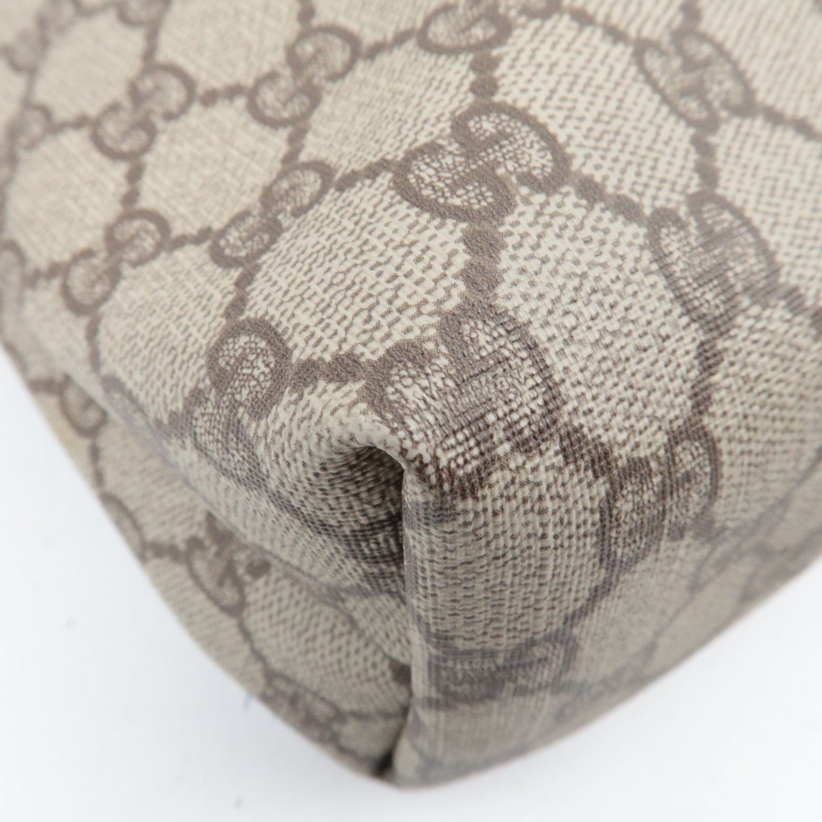 GUCCI Old Gucci Sherry Tote Bag GG Plus Leather Beige Brown 002.39.6487